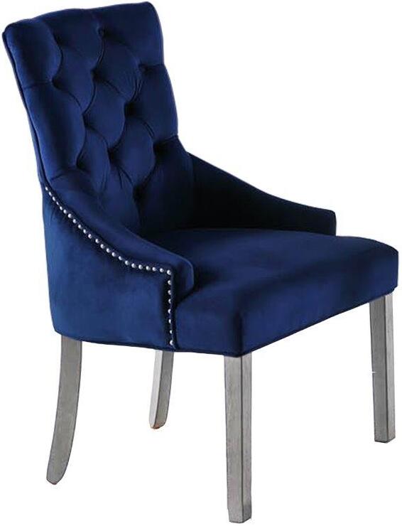 Jameson Velvet Upholstered Dining Chair Set of 2 In Blue by Best