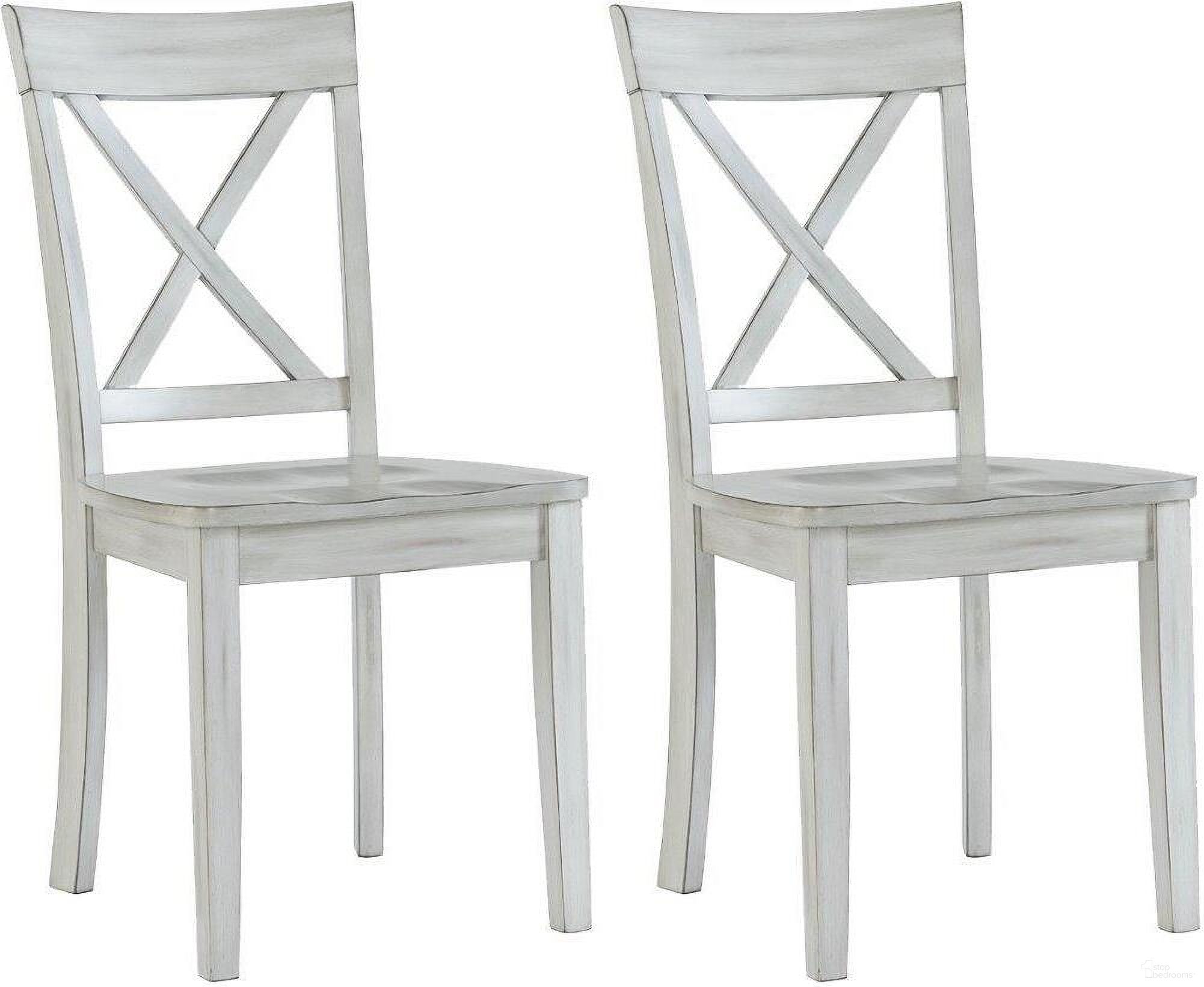 The appearance of Jamestown Dining Chair Set of 2 In Antique White designed by Boraam Industries in the country / farmhouse interior design. This antique white piece of furniture was selected by 1StopBedrooms from Jamestown Collection to add a touch of cosiness and style into your home. Sku: 77405. Material: Wood. Chair Type: Side Chair.