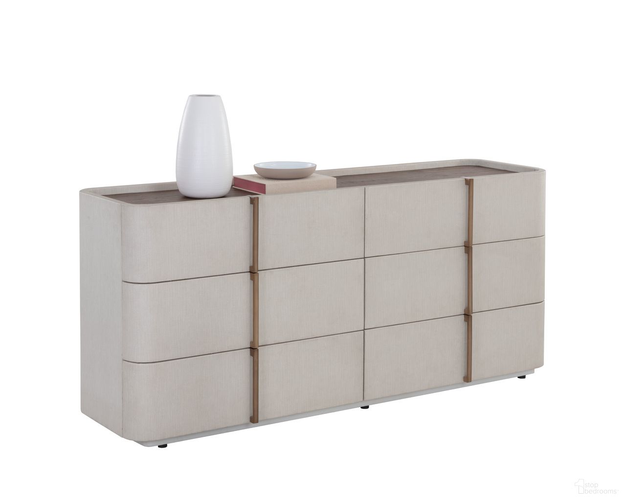 Jamille Dresser In Cream and Brown