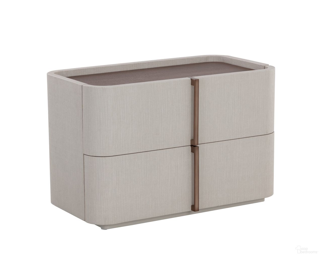 Jamille Large Nightstand In Cream and Brown