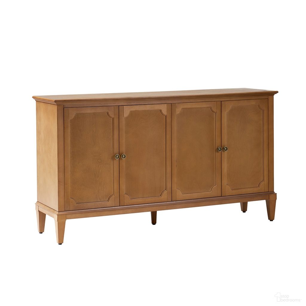 The appearance of Jane 4-Door Sideboard In Teak designed by Karat Home in the transitional interior design. This teak piece of furniture  was selected by 1StopBedrooms from Jane Collection to add a touch of cosiness and style into your home. Sku: SBRB1534-TEK. Material: Engineered Wood.