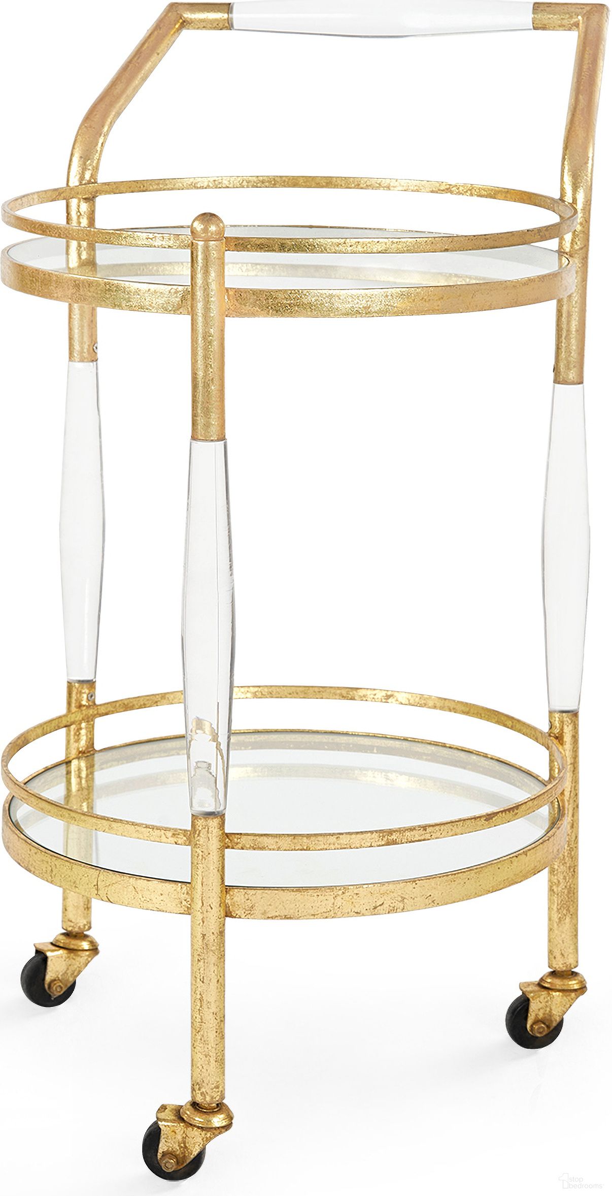 The appearance of Jane Bar Cart In Gold Leaf designed by Villa & House in the modern / contemporary interior design. This gold piece of furniture was selected by 1StopBedrooms from Jane Collection to add a touch of cosiness and style into your home. Sku: JNE-325-808. Material: Metal.
