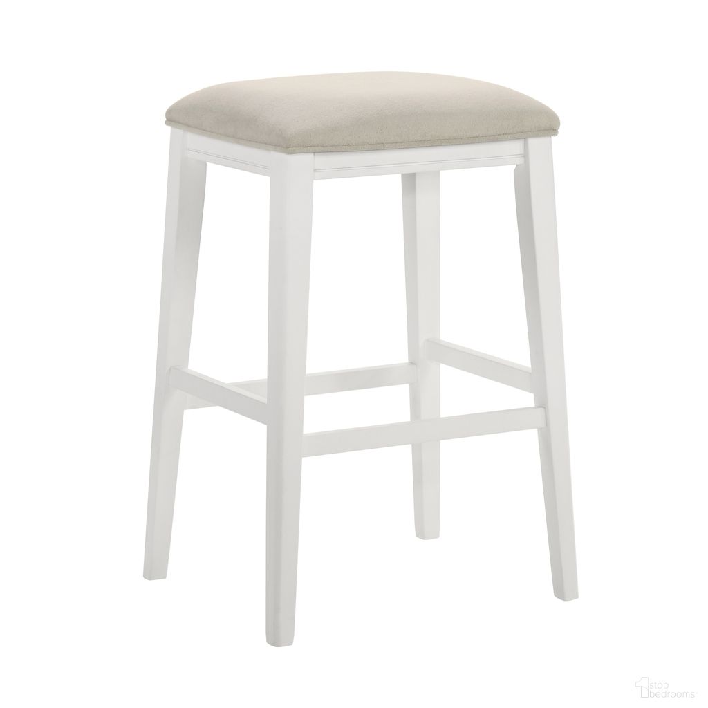 The appearance of Jane Bar Height Bar Stool In White and Cream designed by Armen Living in the modern / contemporary interior design. This white/cream piece of furniture was selected by 1StopBedrooms from Jane Collection to add a touch of cosiness and style into your home. Sku: LCJEBADCWH30. Material: Polyester.