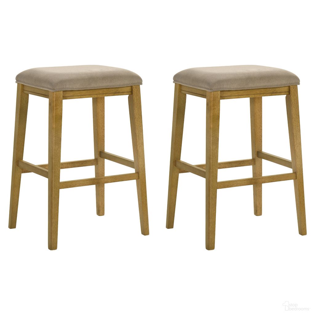 Jane Bar Height Bar Stool Set of 2 In Amber Glow and Taupe
