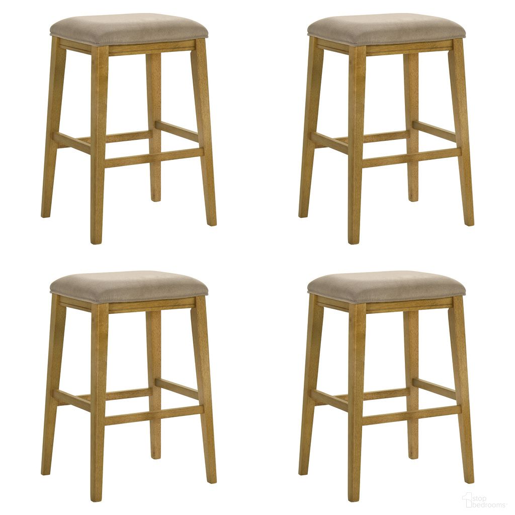 Jane Bar Height Bar Stool Set of 4 In Amber Glow and Taupe