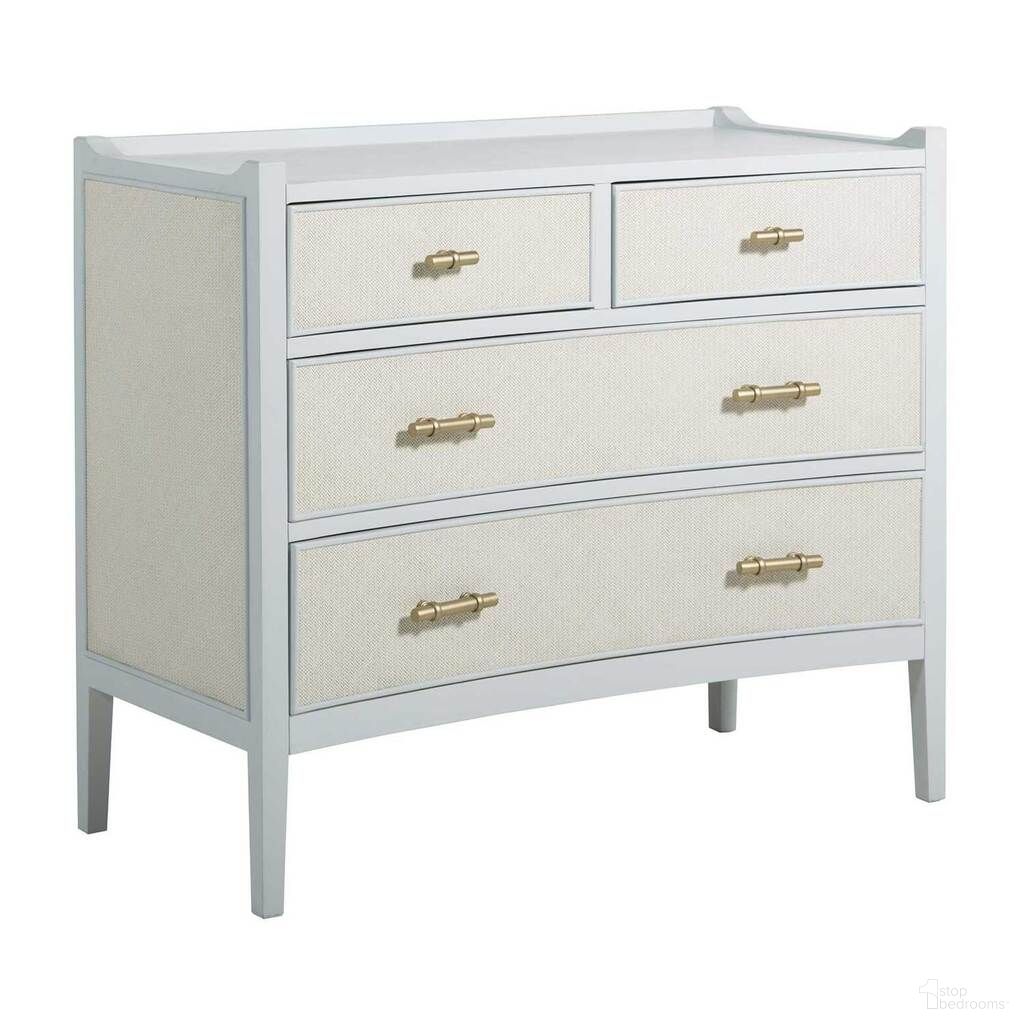 The appearance of Jane Chest In Soft Sky Blue and Natural Seagrass designed by Gabby in the transitional interior design. This soft sky blue/natural seagrass piece of furniture  was selected by 1StopBedrooms from Jane Collection to add a touch of cosiness and style into your home. Sku: SCH-160205. Material: Oak.