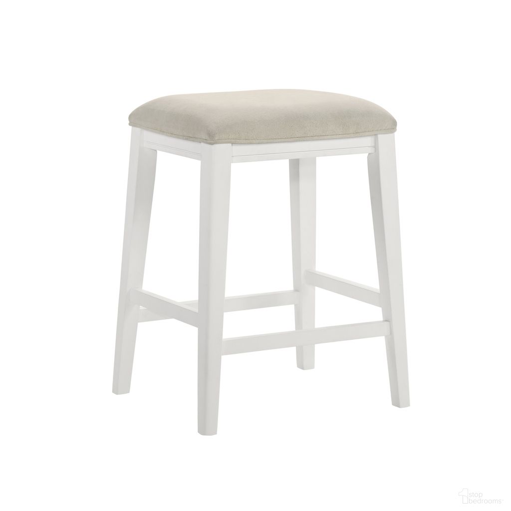 The appearance of Jane Counter Height Bar Stool In White and Cream designed by Armen Living in the modern / contemporary interior design. This white/cream piece of furniture was selected by 1StopBedrooms from Jane Collection to add a touch of cosiness and style into your home. Sku: LCJEBADCWH26. Material: Polyester.