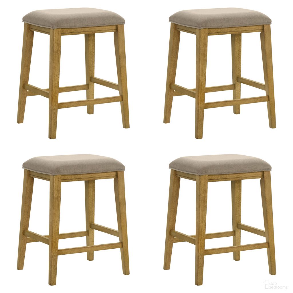Jane Counter Height Bar Stool Set of 4 In Amber Glow and Taupe