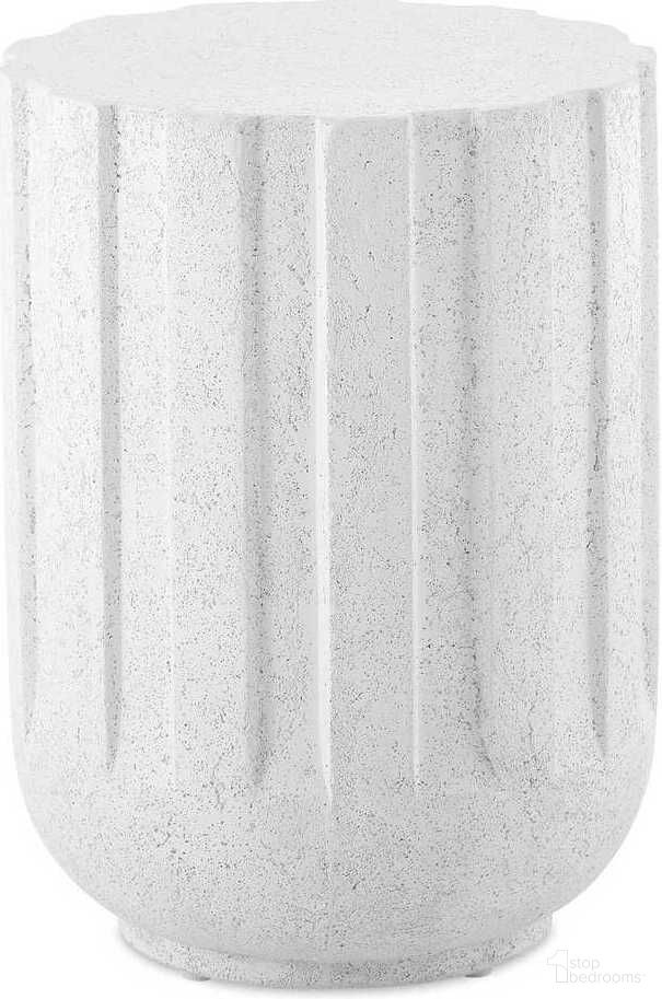 The appearance of Jane Outdoor Accent Table In White designed by Uttermost in the modern / contemporary interior design. This white piece of furniture  was selected by 1StopBedrooms from Jane Collection to add a touch of cosiness and style into your home. Sku: 50198. Material: Concrete.