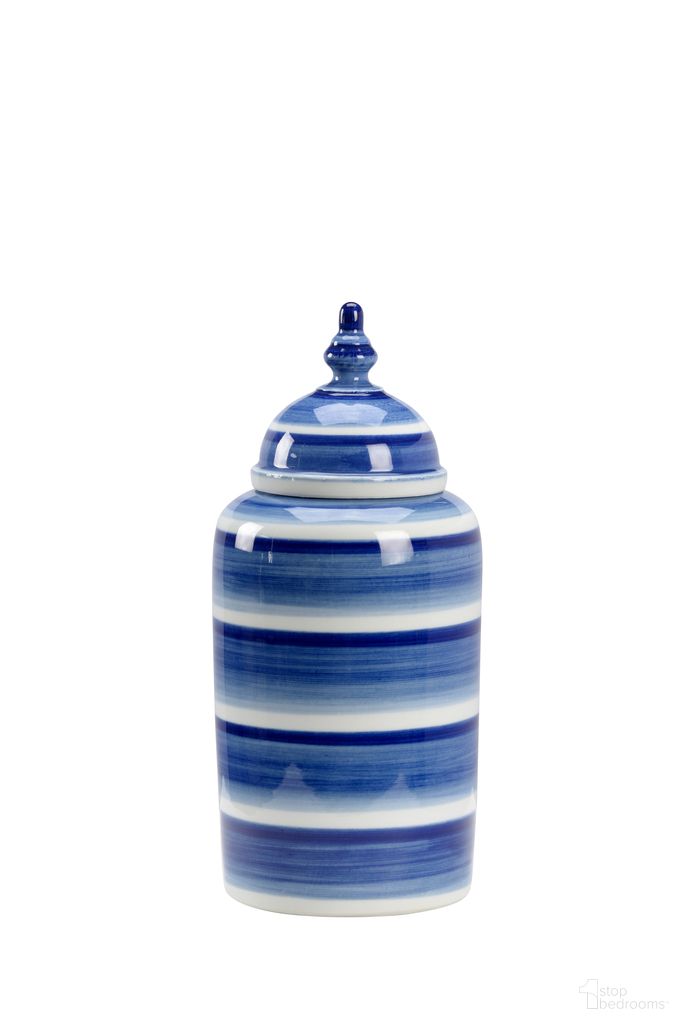 Janice Jar Large In Blue and White