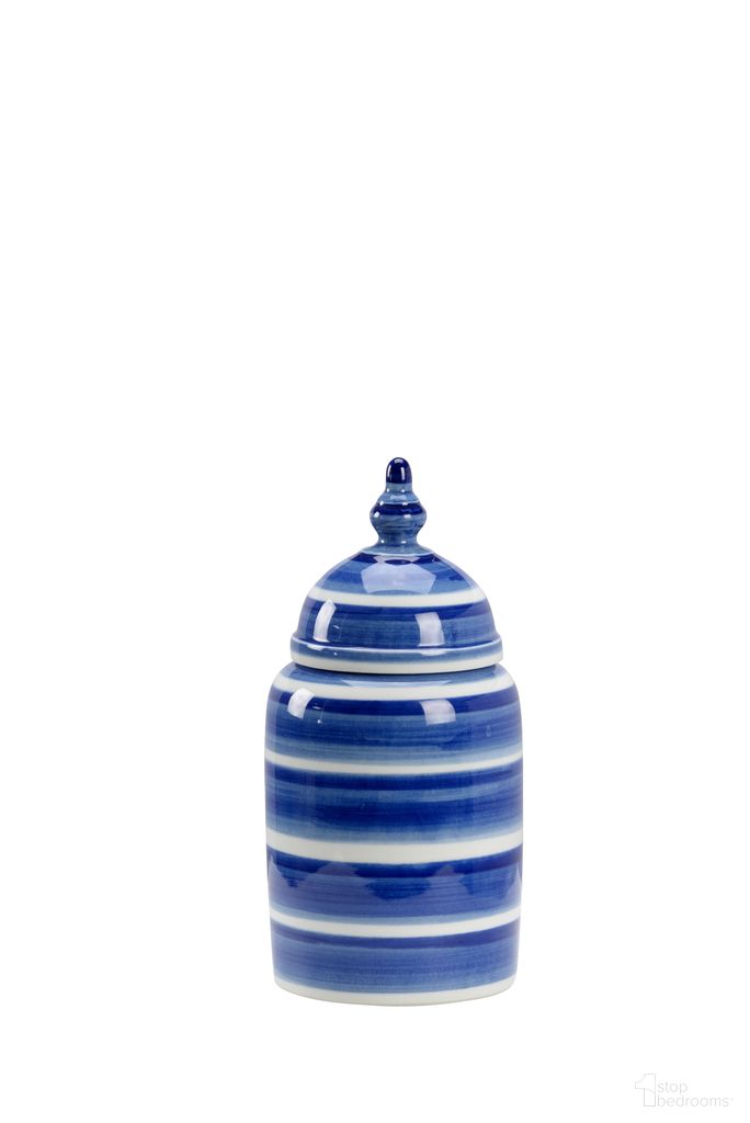 Janice Jar Small In Blue and White