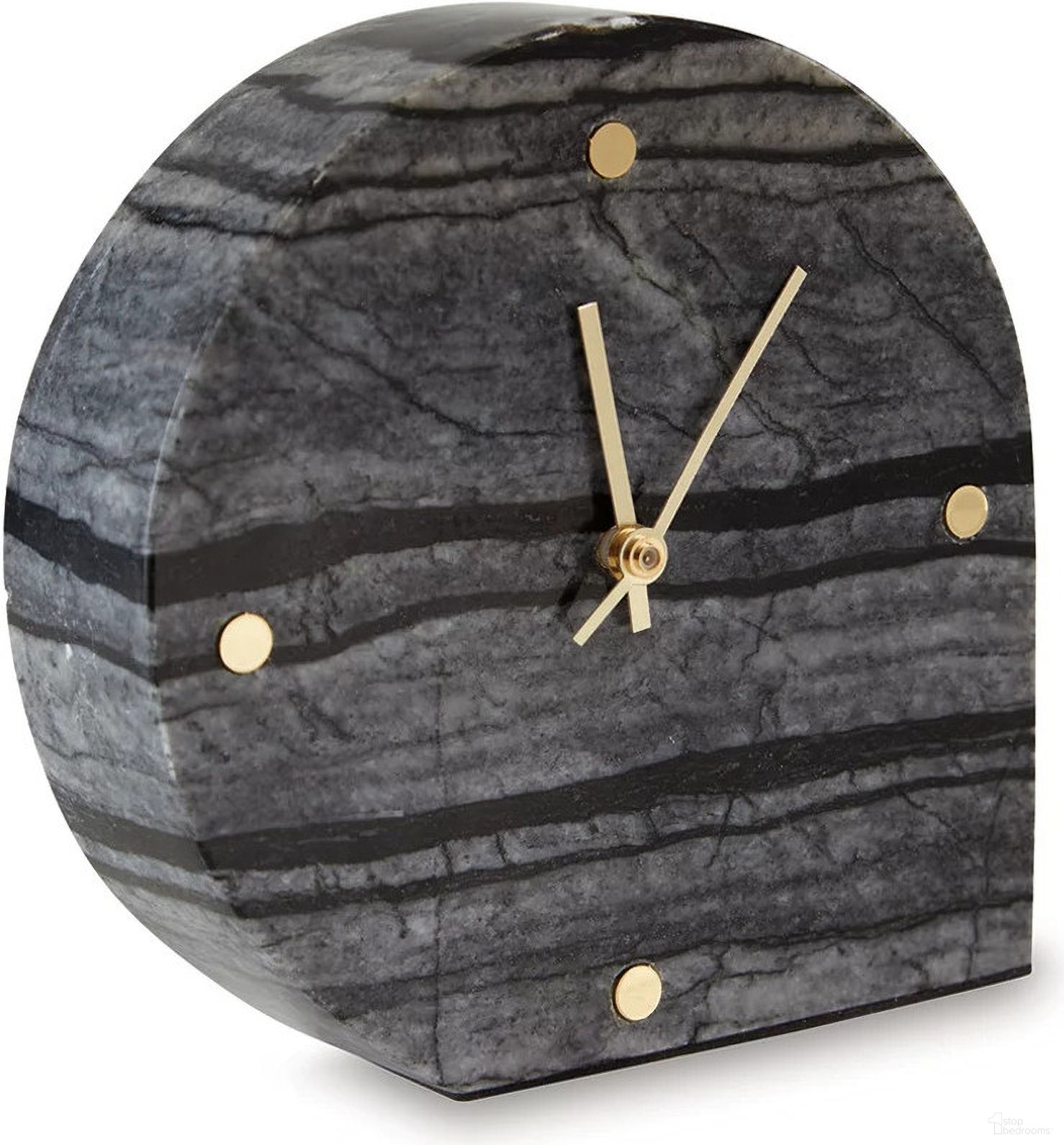 The appearance of Janmour Table Clock In Black designed by Signature Design by Ashley in the modern / contemporary interior design. This black piece of furniture was selected by 1StopBedrooms from Janmour Collection to add a touch of cosiness and style into your home. Sku: A2000661C. Material: Marble.