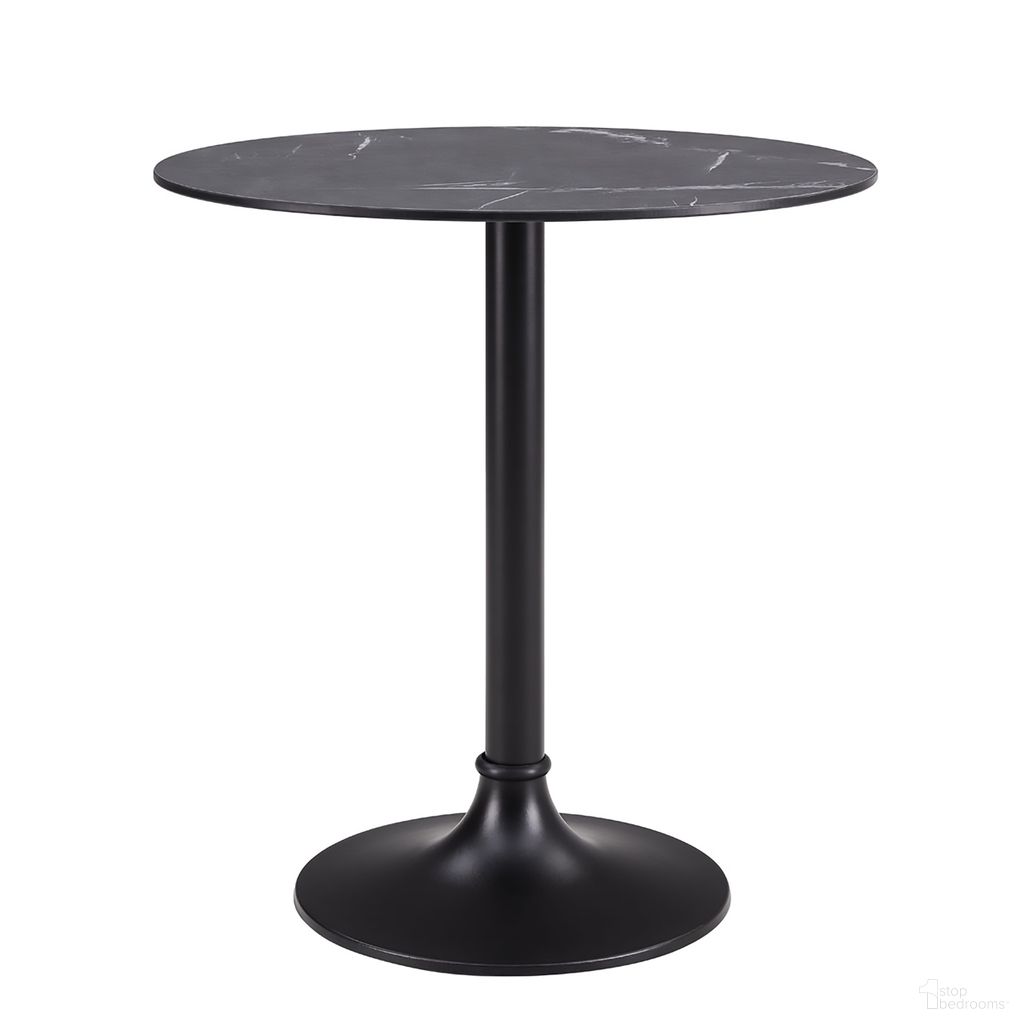 The appearance of Jannie 30 Inch Outdoor Bistro Table In Black designed by Euro Style in the modern / contemporary interior design. This black piece of furniture  was selected by 1StopBedrooms from Jannie Collection to add a touch of cosiness and style into your home. Sku: 90409BLK-A;90409BLK-B;90409BLK-C. Table Base Style: Pedestal. Table Top Shape: Round. Material: Wood. Size: 30".