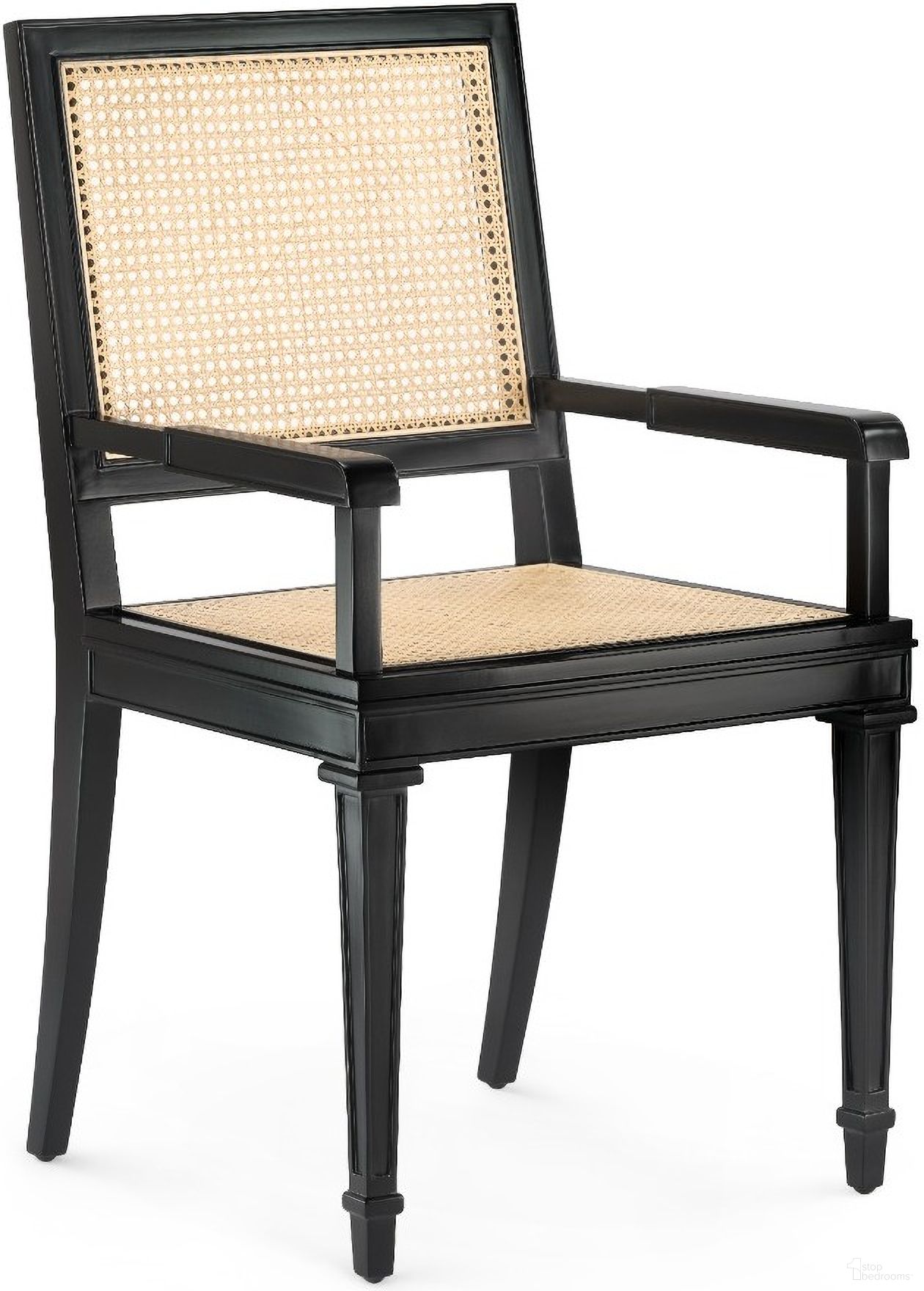 The appearance of Jansen Arm Chair In Black designed by Villa & House in the transitional interior design. This black piece of furniture was selected by 1StopBedrooms from Jansen Collection to add a touch of cosiness and style into your home. Sku: JAN-555-01. Material: Mahogany. Chair Type: Arm Chair.
