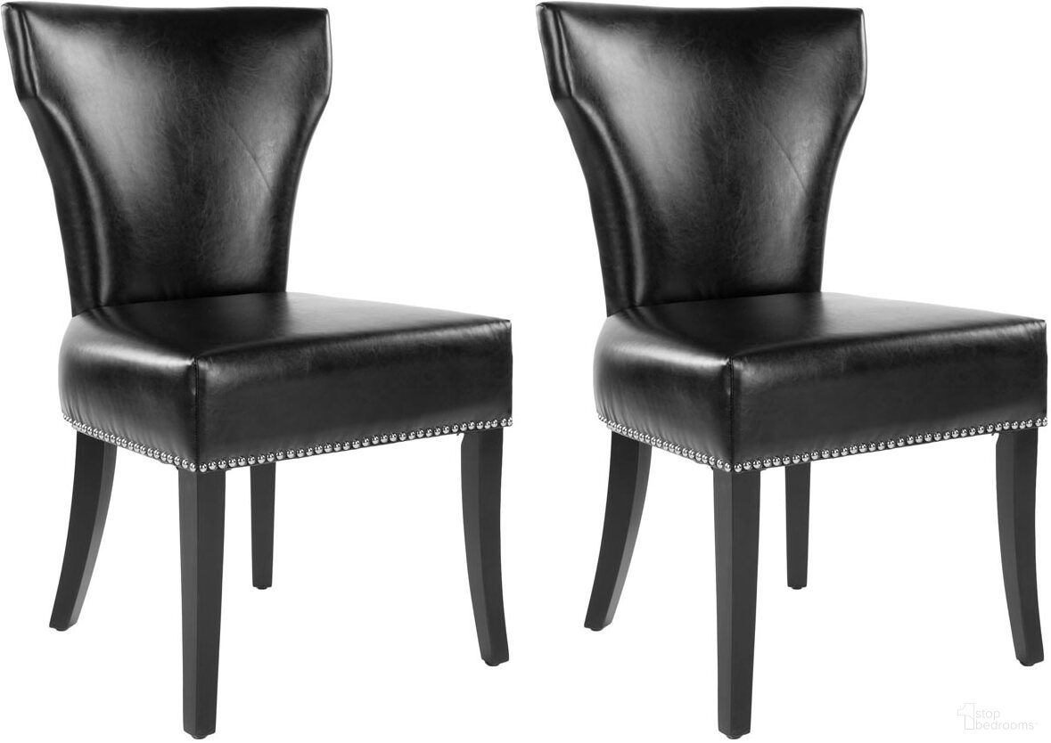The appearance of Jappic Black and Espresso 22 Inch Side Chairs with Silver Nailhead Detail Set of 2 designed by Safavieh in the traditional interior design. This black piece of furniture was selected by 1StopBedrooms from Jappic Collection to add a touch of cosiness and style into your home. Sku: MCR4706C-SET2. Material: Stainless Steel. Chair Type: Side Chair.