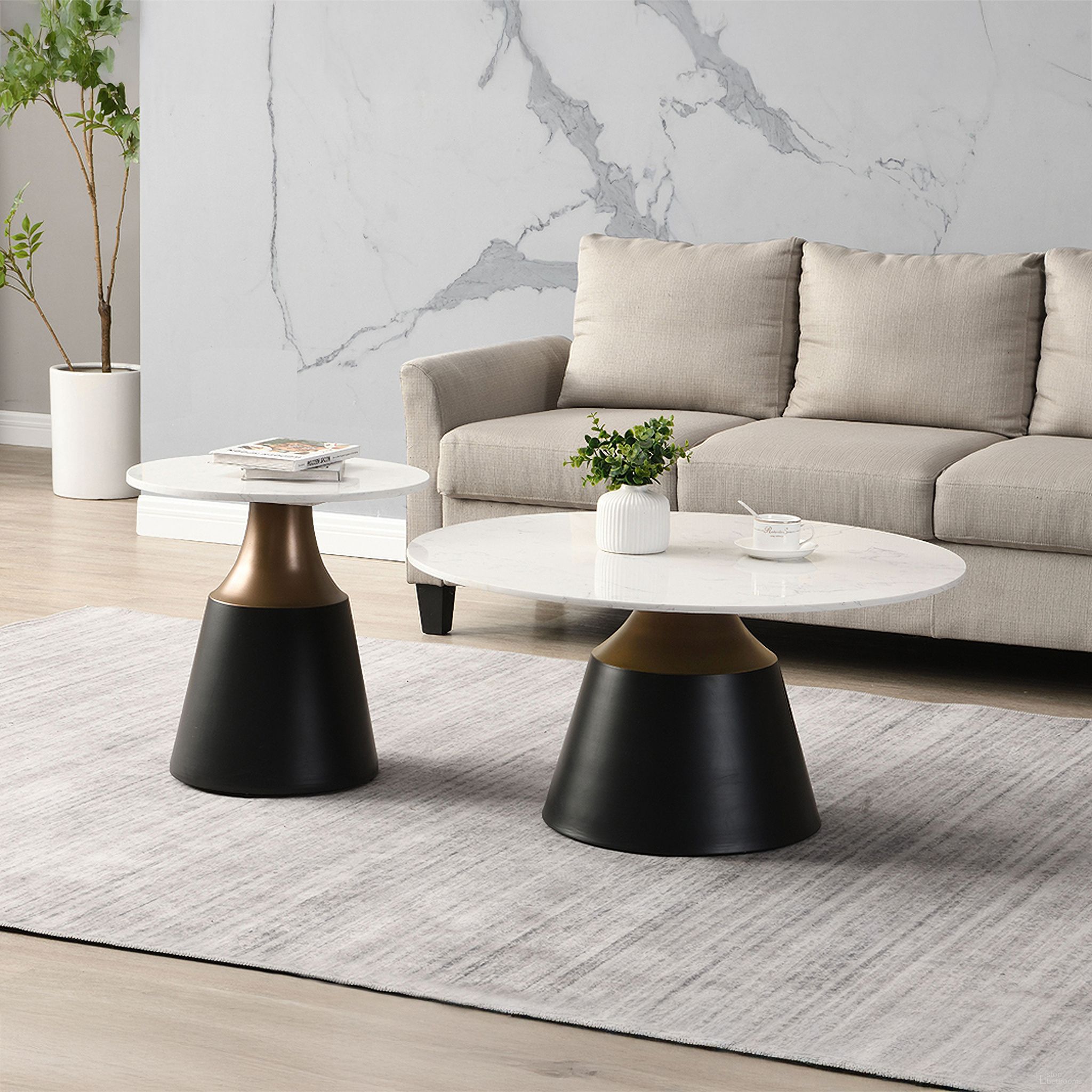 The appearance of Jaramillo Occasional Table Set In White and Black designed by ACME in the modern / contemporary interior design. This white and black piece of furniture  was selected by 1StopBedrooms from Jaramillo Collection to add a touch of cosiness and style into your home. Sku: LV04045-1;LV04045-2;LV04046-1;LV04046-2. Material: Marble.