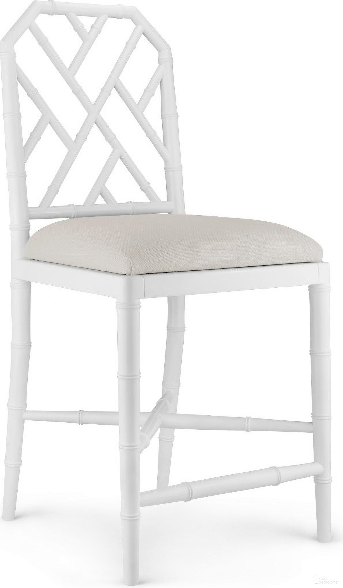 The appearance of Jardin Counter Stool Set of 2 In Eggshell White designed by Villa & House in the transitional interior design. This eggshell white piece of furniture  was selected by 1StopBedrooms from Jardin Collection to add a touch of cosiness and style into your home. Sku: JAR-575-09. Material: Mahogany.