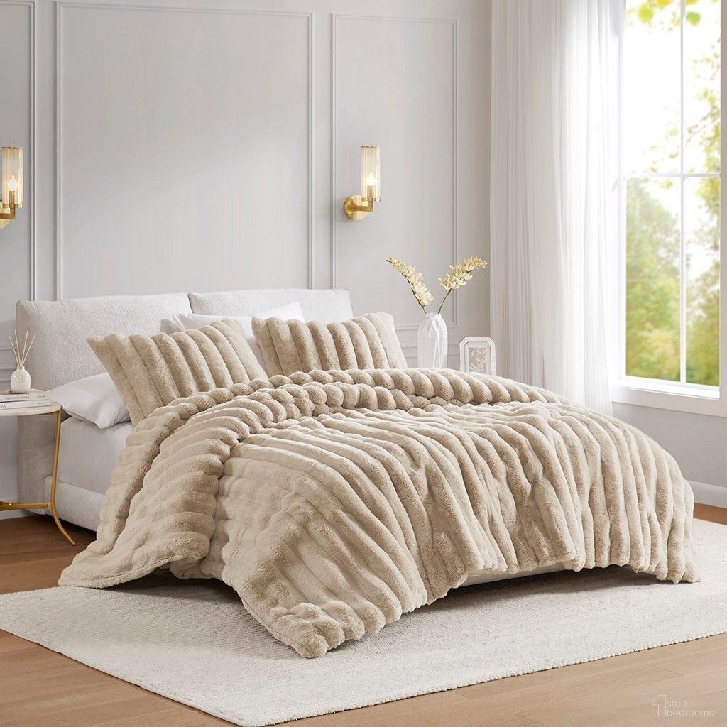 The appearance of Jasmine 3 Piece Faux Fur Full/Queen Comforter Set In Taupe designed by Olliix in the glam interior design. This taupe piece of furniture was selected by 1StopBedrooms from Jasmine Collection to add a touch of cosiness and style into your home. Sku: MP10-8440. Material: Polyester. Bed Size: Full.
