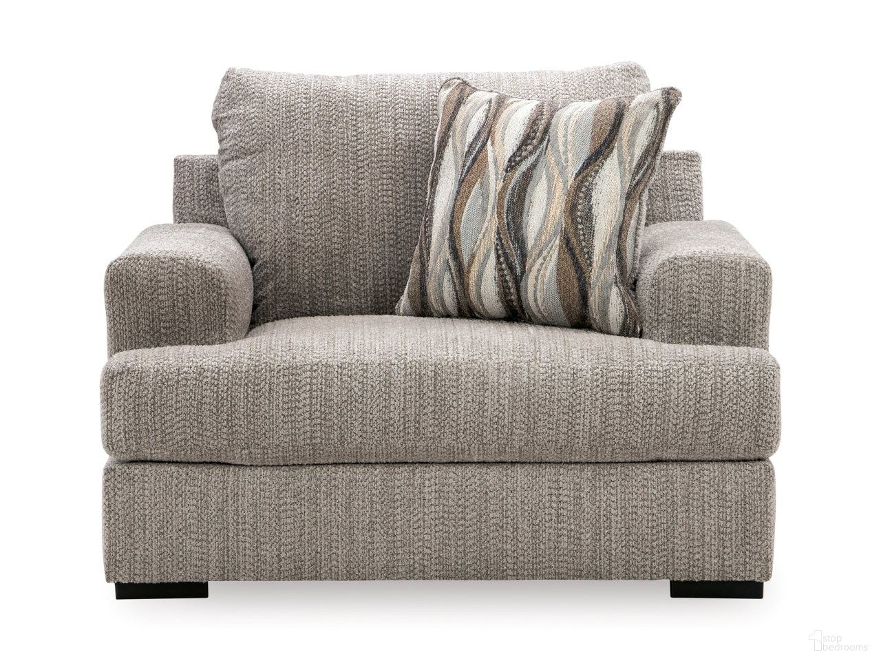The appearance of Jasmine Grove Oversized Chair In Fossil designed by Signature Design by Ashley in the modern / contemporary interior design. This fossil piece of furniture  was selected by 1StopBedrooms from Jasmine Grove Collection to add a touch of cosiness and style into your home. Sku: NC6960423. Material: Fabric.