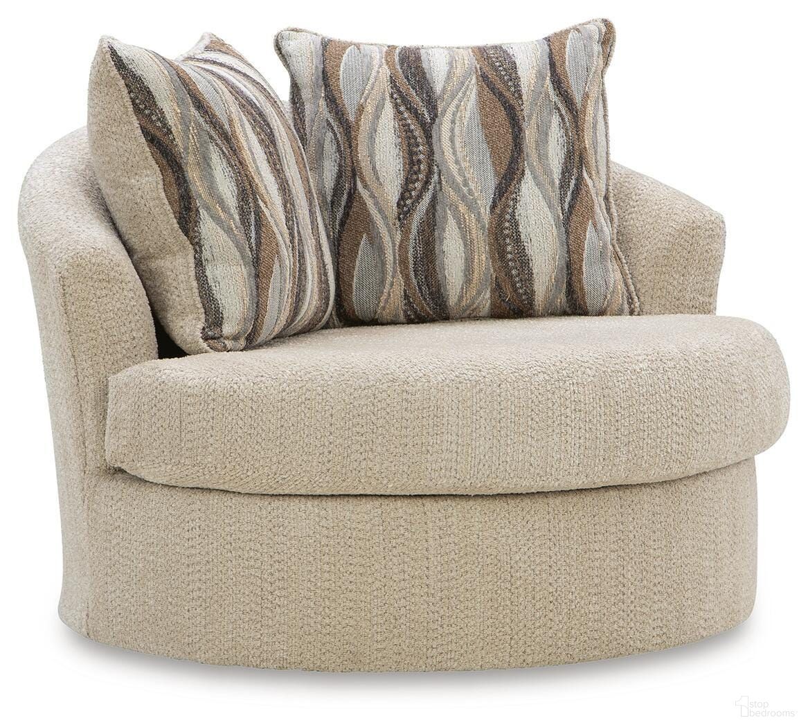 Jasmine Grove Swivel Accent Chair In Oatmeal