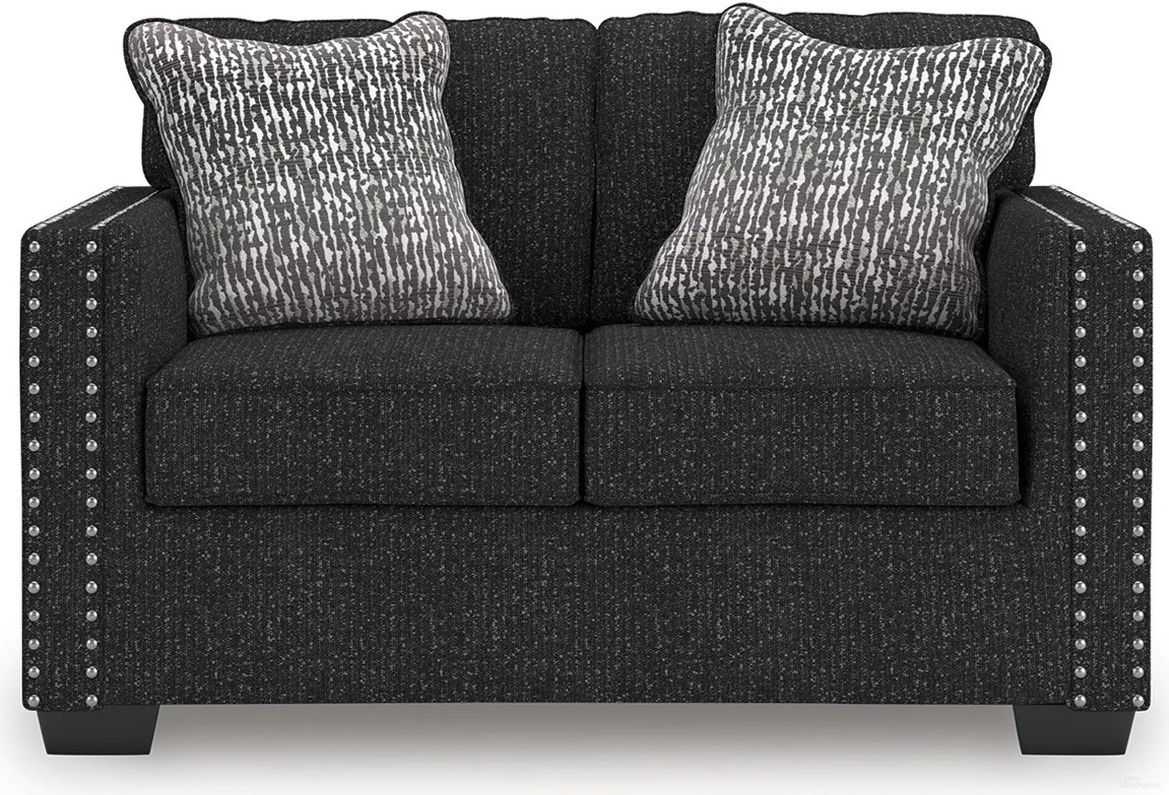 The appearance of Jasmine Peaks Loveseat In Coal designed by Signature Design by Ashley in the modern / contemporary interior design. This coal piece of furniture  was selected by 1StopBedrooms from Jasmine Peaks Collection to add a touch of cosiness and style into your home. Sku: 2890435. Material: Polyester.