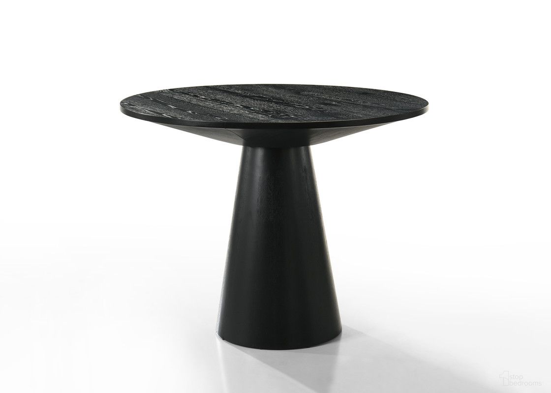 Jasper 47 Inch Round Counter Height Table with Pedestal Base In Ebony Black
