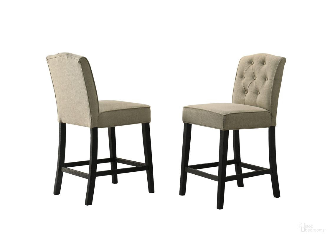 The appearance of Jasper Counter Height Chairs with Black Finish Legs Set of 2 In Beige Fabric designed by Lilola Home in the modern / contemporary interior design. This beige piece of furniture was selected by 1StopBedrooms from Jasper Collection to add a touch of cosiness and style into your home. Sku: 30050-C. Material: Wood.