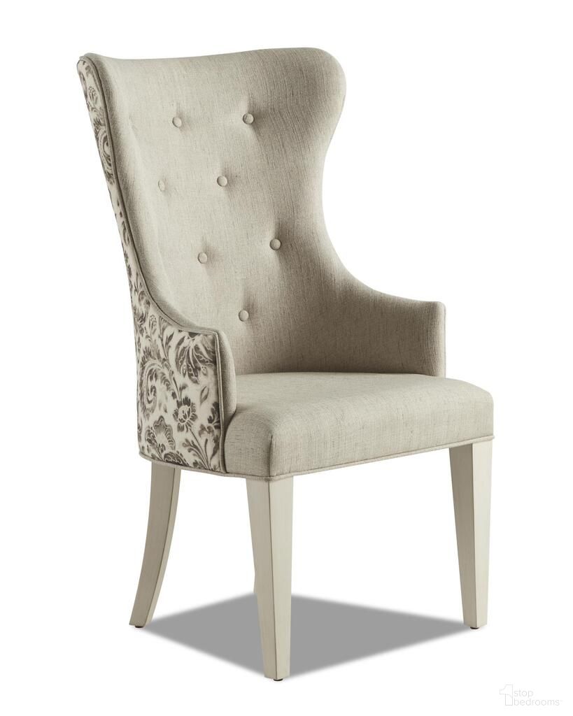 The appearance of Jasper County Upholstered Host Chair In Dogwood designed by Legacy Classic in the traditional interior design. This dogwood piece of furniture  was selected by 1StopBedrooms from Jasper County Collection to add a touch of cosiness and style into your home. Sku: TY790-906. Chair Type: Arm Chair. Material: Oak Veneer.