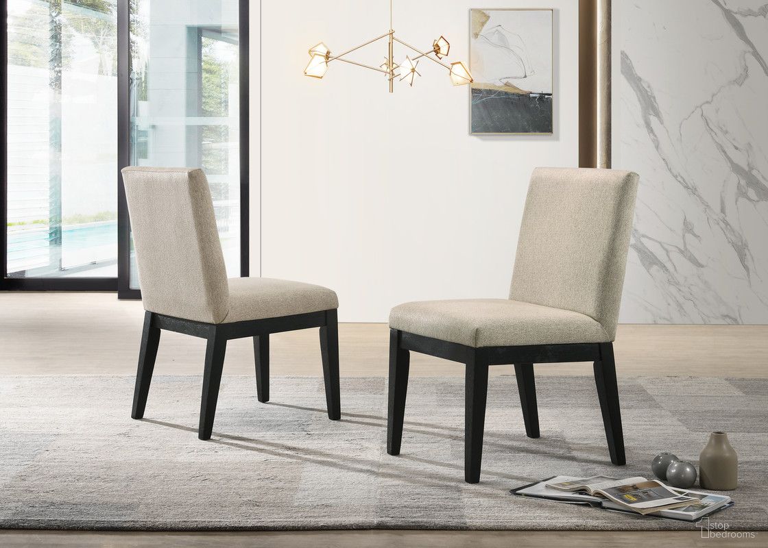 The appearance of Jasper Fabric 19 Inch Dining Chair Set of 2 In Black and Beige designed by Lilola Home in the modern / contemporary interior design. This black and beige piece of furniture was selected by 1StopBedrooms from Jasper Collection to add a touch of cosiness and style into your home. Sku: 30016-C. Material: Solid Wood. Chair Type: Side Chair.