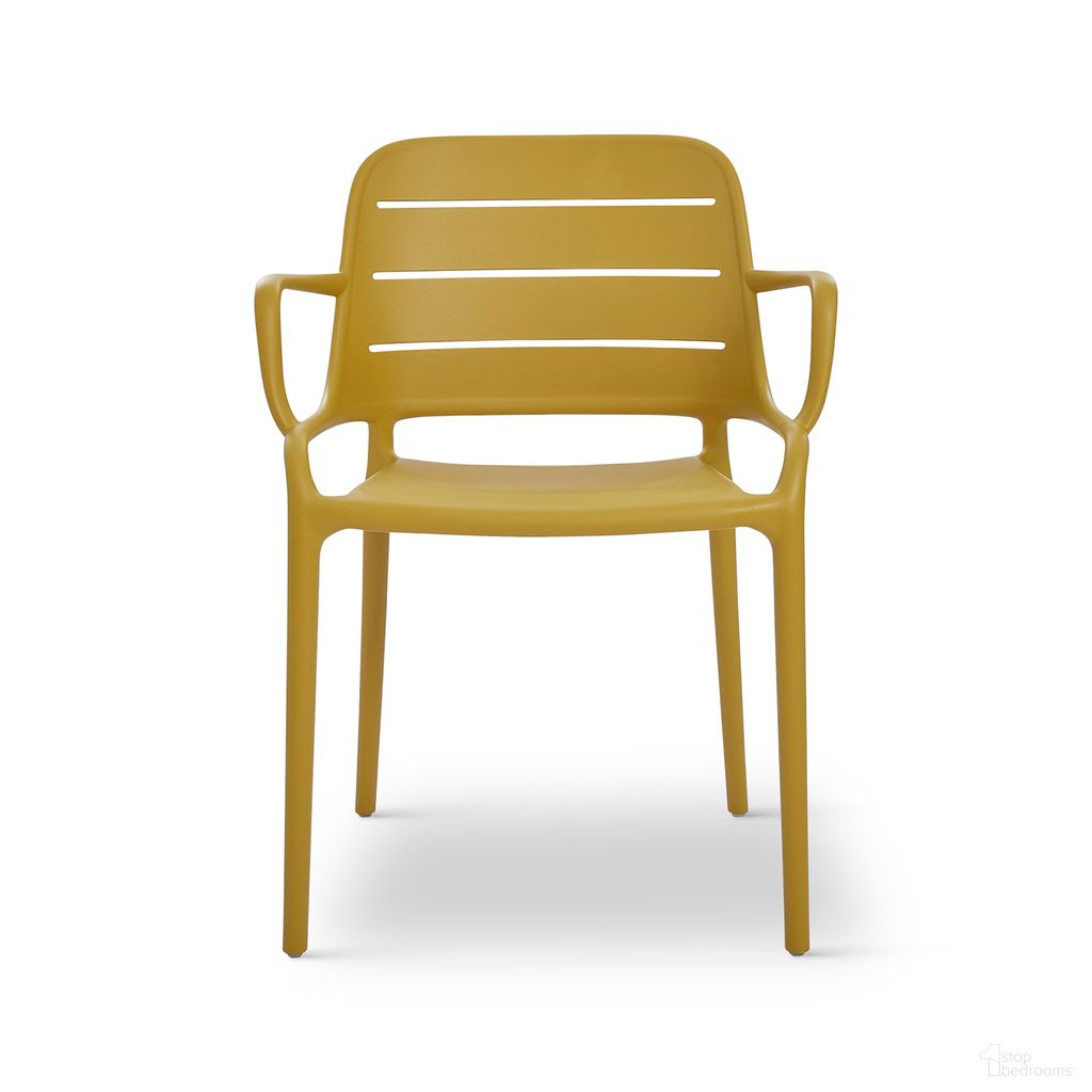 The appearance of Jasper Outdoor Stacking Arm Chair Set of 4 In Ginger designed by Urbia in the modern / contemporary interior design. This ginger piece of furniture was selected by 1StopBedrooms from Jasper Collection to add a touch of cosiness and style into your home. Sku: CDH-JAS-AC-GNR-4CT. Material: Polypropylene.