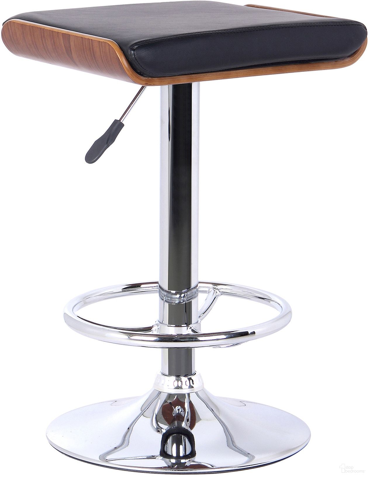The appearance of Java Barstool In Chrome Finish with Walnut Wood and Black Faux Leather designed by Armen Living in the modern / contemporary interior design. This black piece of furniture was selected by 1StopBedrooms from Java Collection to add a touch of cosiness and style into your home. Sku: LCJABABLKWA. Material: Wood.