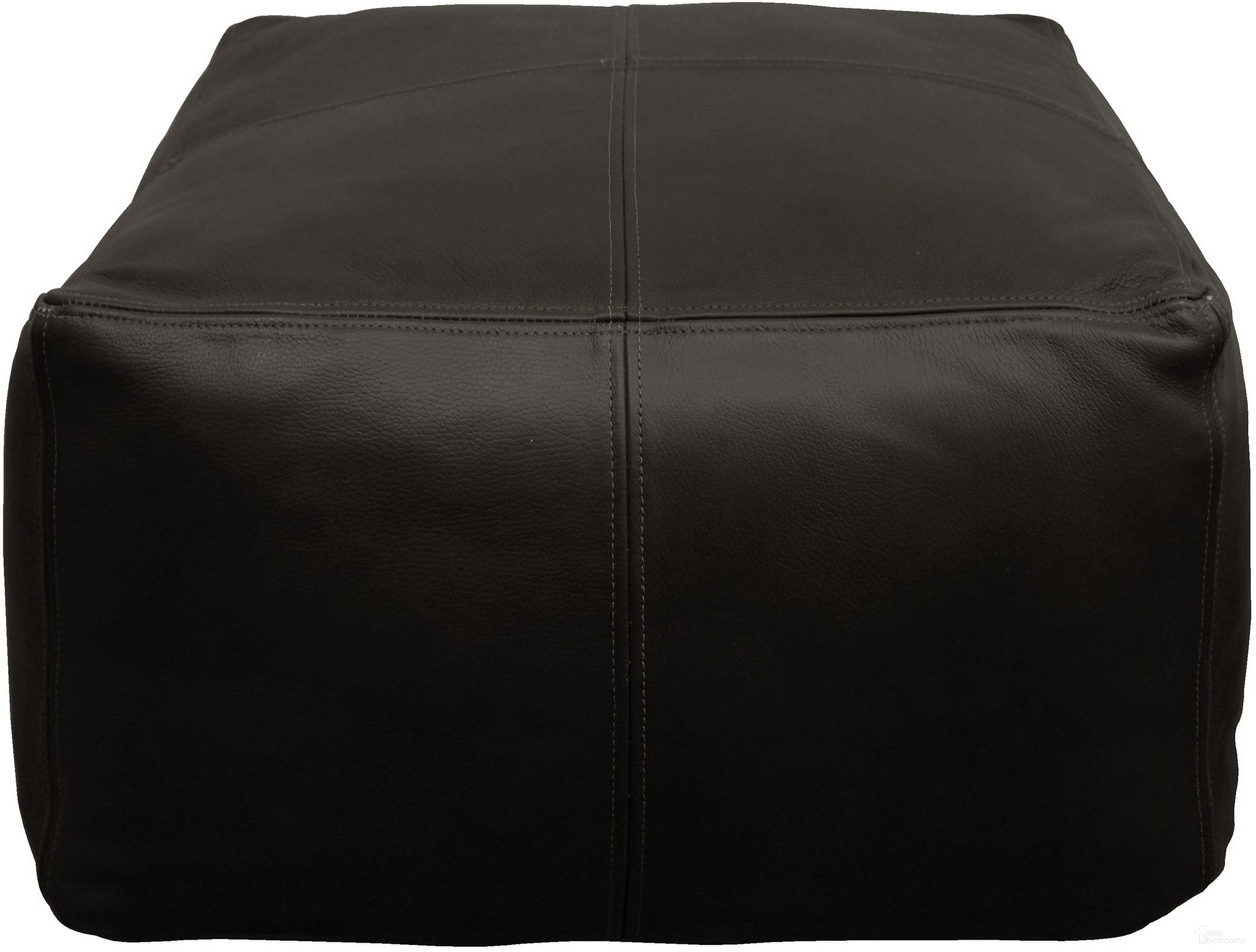 The appearance of Java Leather Pouf In Antique Black designed by Moti in the transitional interior design. This antique black piece of furniture  was selected by 1StopBedrooms from Java Collection to add a touch of cosiness and style into your home. Sku: 94010020. Material: Foam.