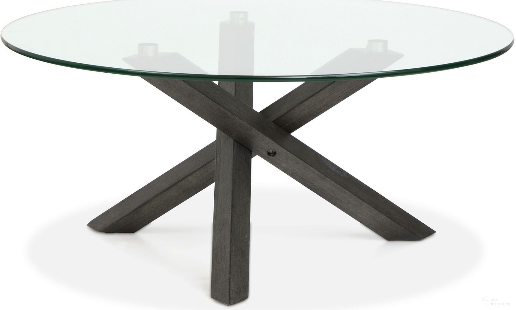 Jax Round Cocktail Table In Carbon Shadow and Chrome