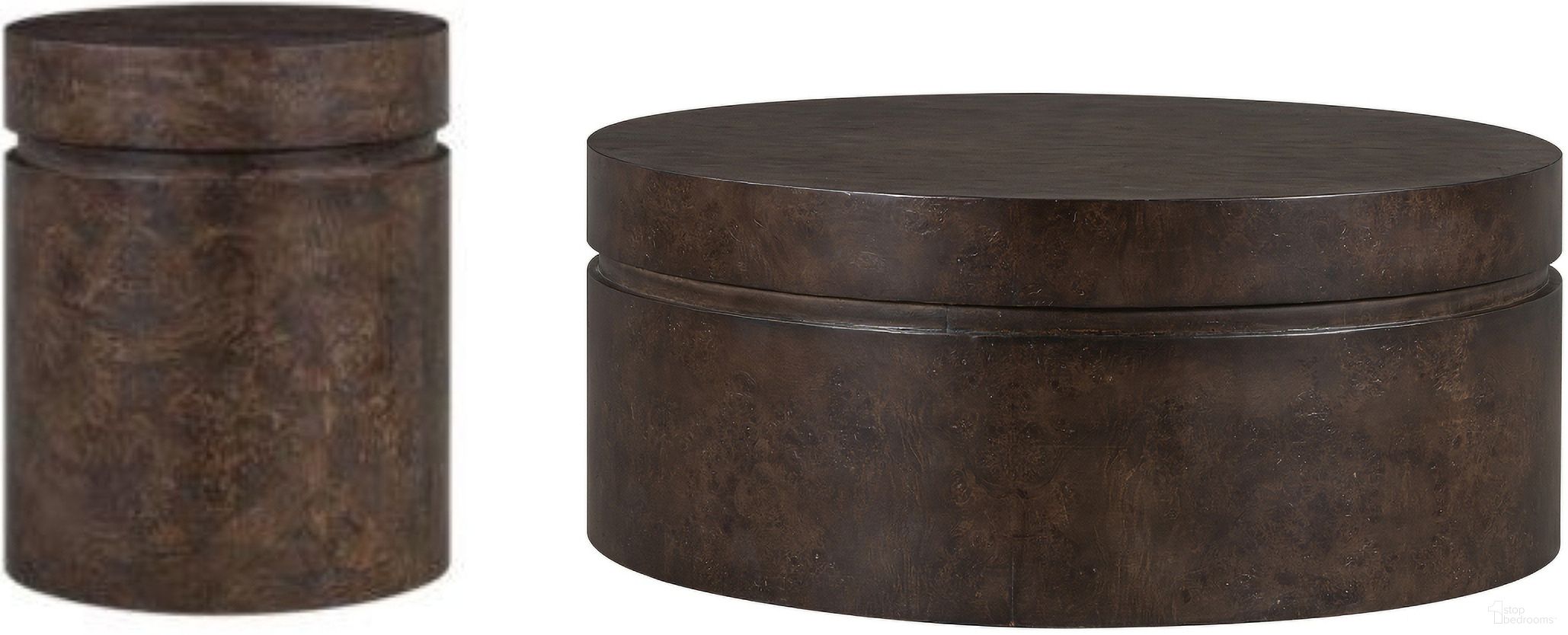 Jax Solid Wood with Poplar Venner Occasional Table Set In Dark Brown