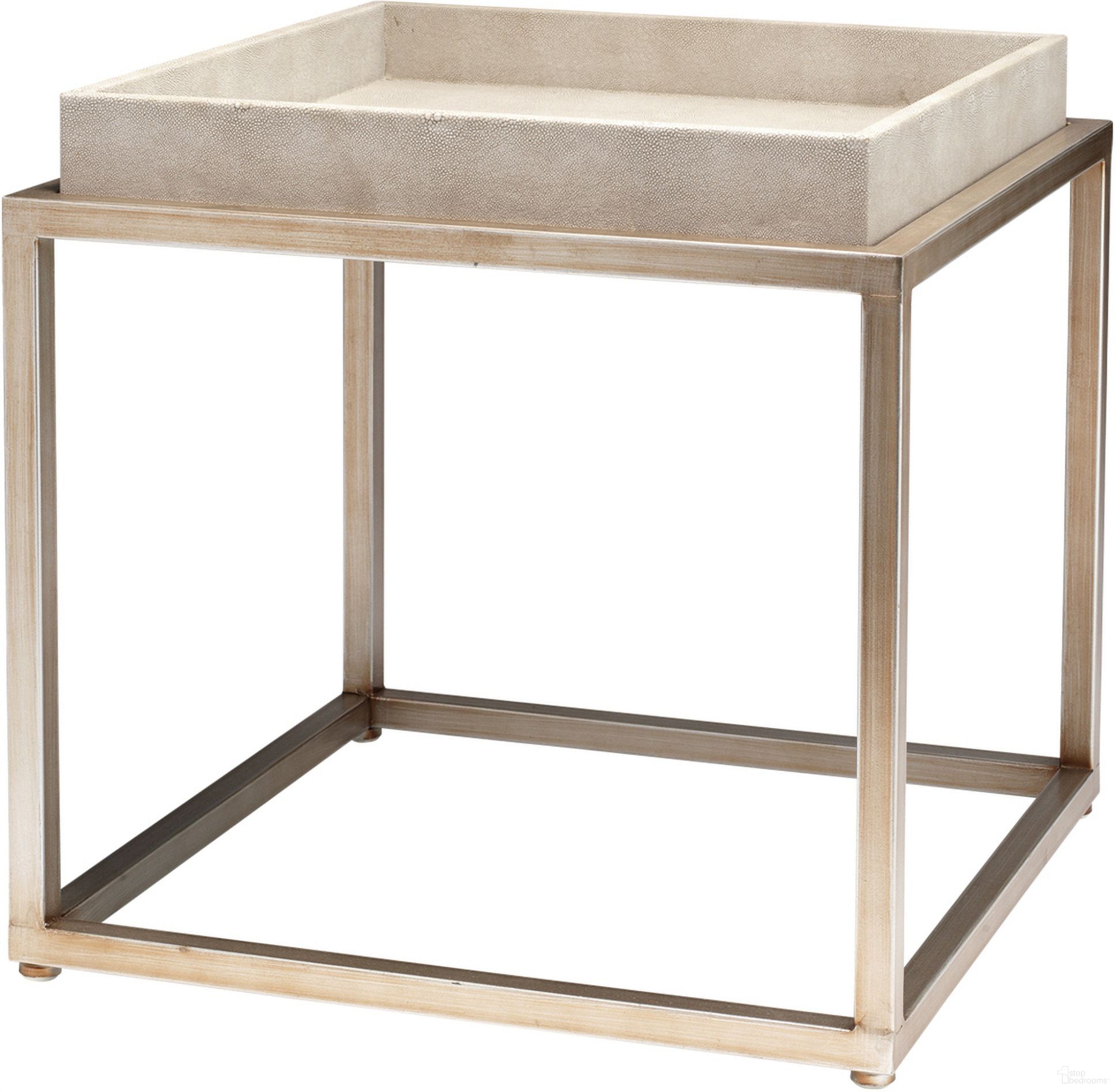 The appearance of Jax Square Side Table designed by Jamie Young Company in the glam interior design. This antique piece of furniture  was selected by 1StopBedrooms from  to add a touch of cosiness and style into your home. Sku: LSJAXIV. Material: Metal.