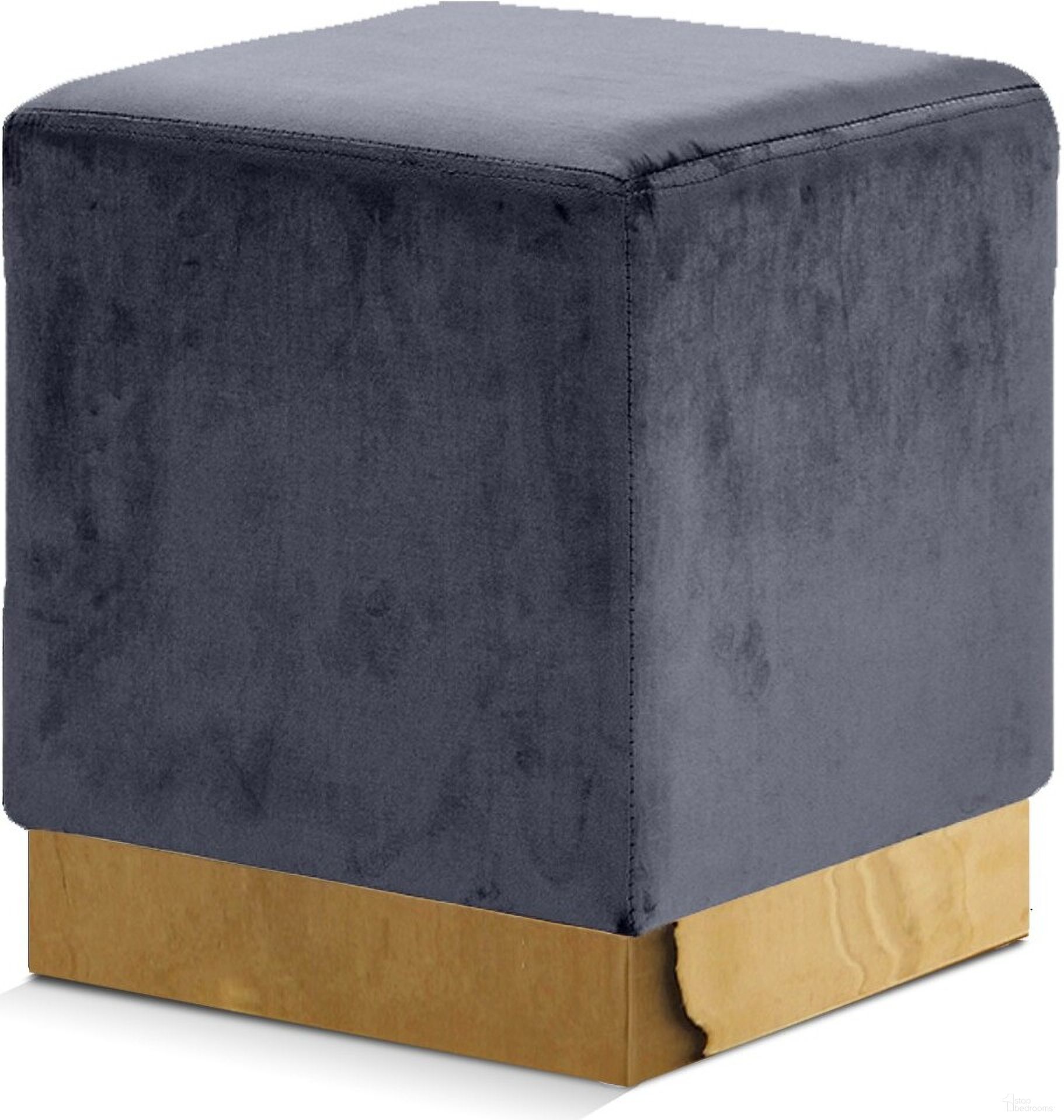 The appearance of Jax Velvet Ottoman/Stool In Grey/Gold designed by Meridian in the modern / contemporary interior design. This grey piece of furniture was selected by 1StopBedrooms from Jax Collection to add a touch of cosiness and style into your home. Sku: 134Grey. Material: Velvet.