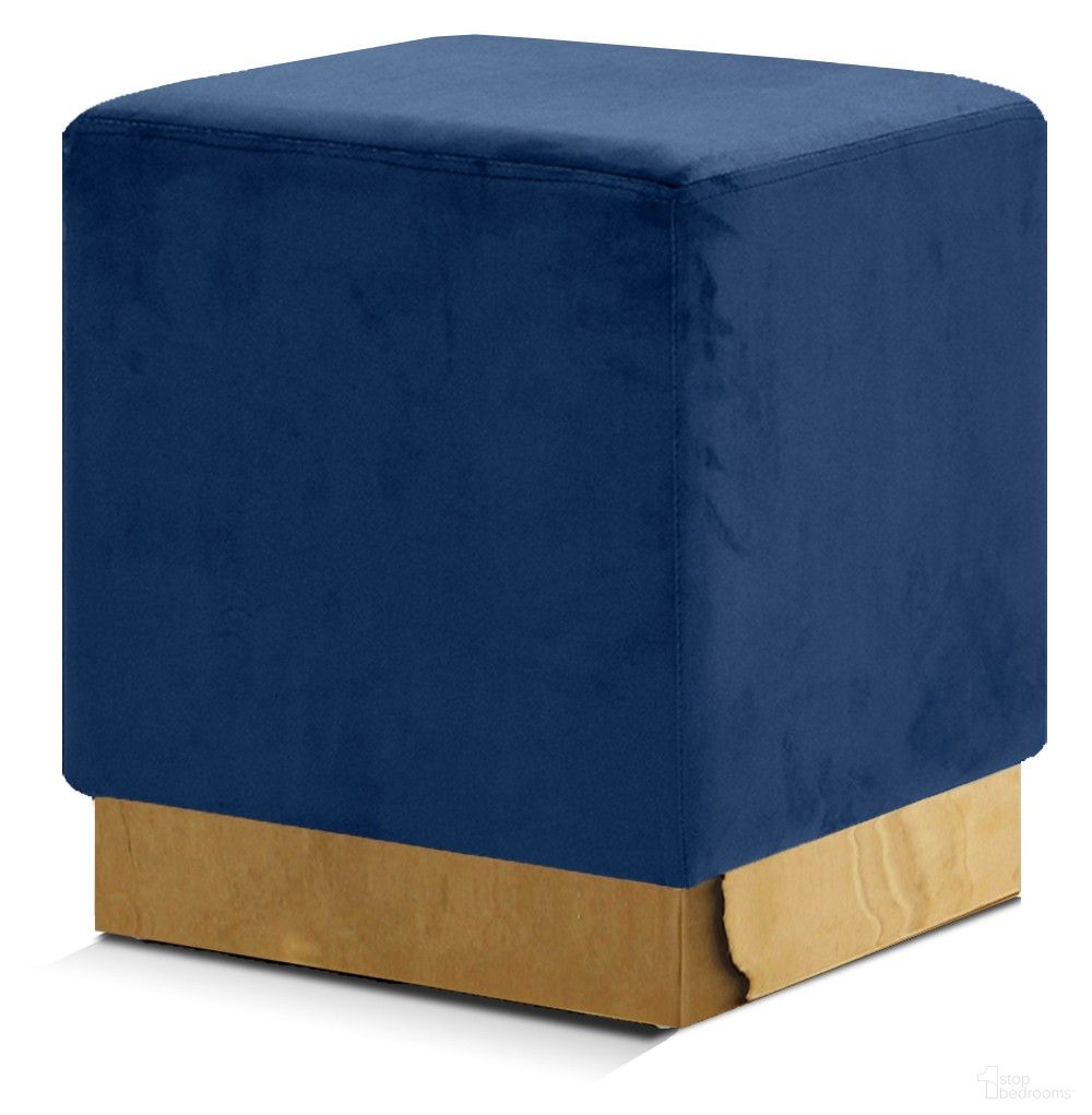 The appearance of Jax Velvet Ottoman and Stool In Navy and Gold designed by Meridian in the modern / contemporary interior design. This navy piece of furniture was selected by 1StopBedrooms from Jax Collection to add a touch of cosiness and style into your home. Sku: 134Navy. Material: Velvet.