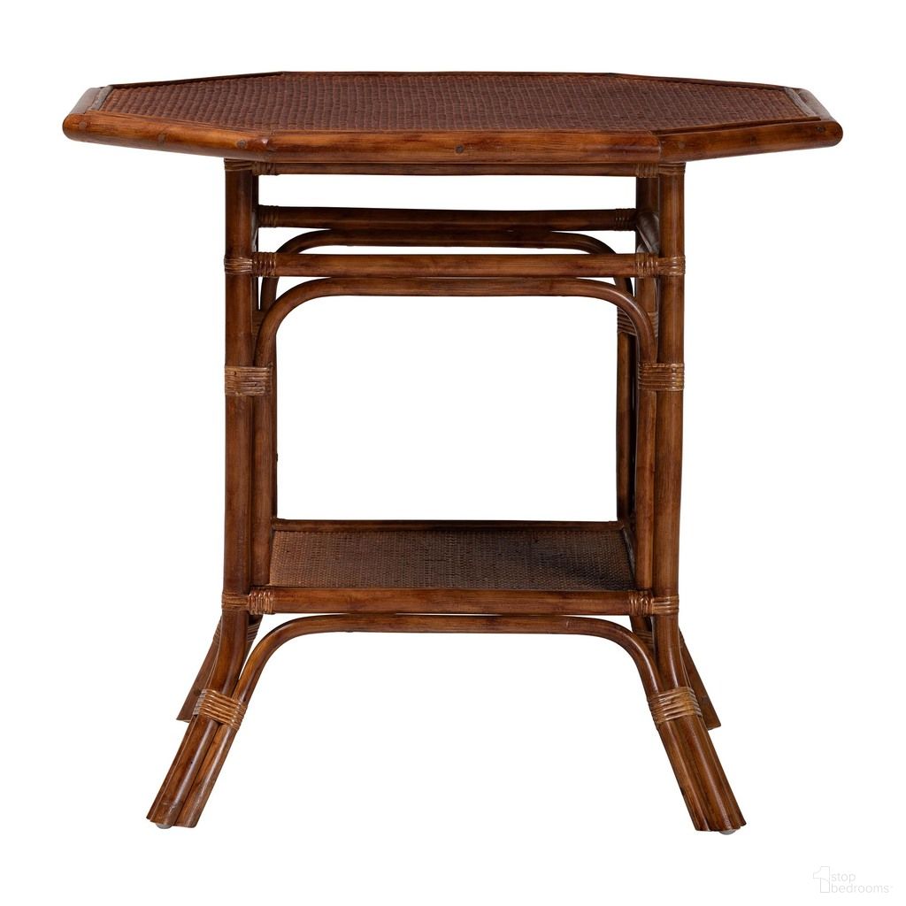 Jayanti Natural Rattan Dining Table In Tortoise Brown