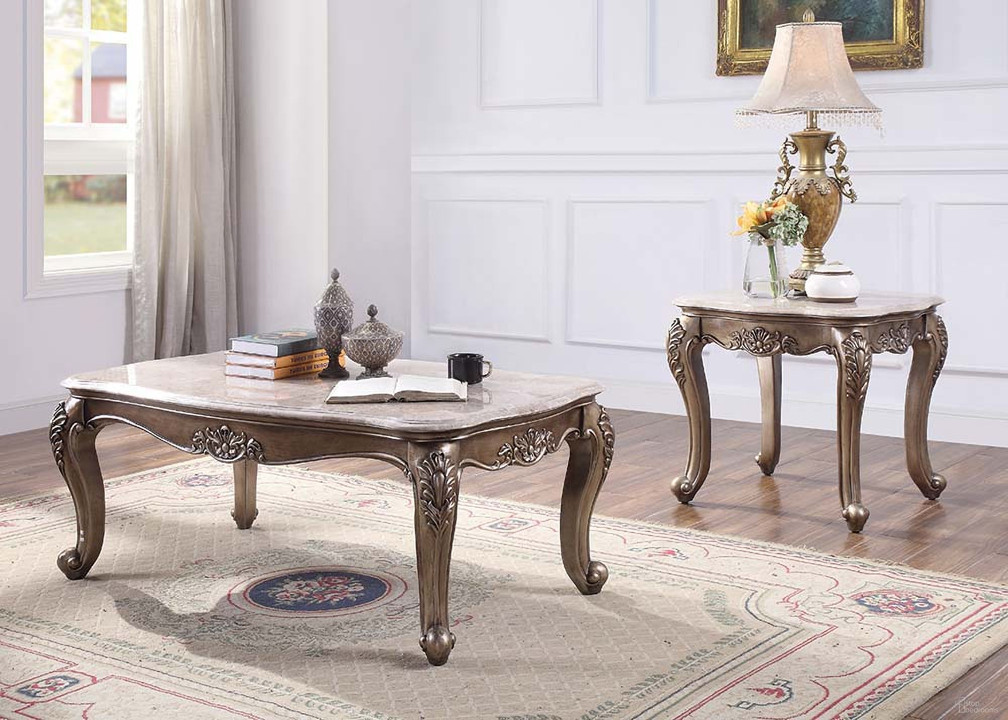 The appearance of Jayceon Occasional Table Set In Marble designed by ACME in the transitional interior design. This marble piece of furniture was selected by 1StopBedrooms from Jayceon Collection to add a touch of cosiness and style into your home. Sku: 84865;84867. Material: Wood.