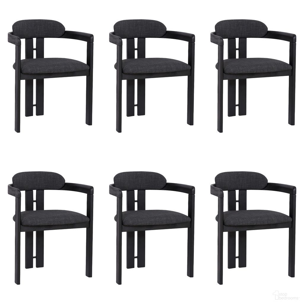 The appearance of Jazmin Dining Chair Set of 6 In Black and Charcoal designed by Armen Living in the modern / contemporary interior design. This charcoal and black piece of furniture was selected by 1StopBedrooms from Jazmin Collection to add a touch of cosiness and style into your home. Sku: LCJZCHCHBL;LCJZCHCHBL;LCJZCHCHBL. Material: Fabric. Chair Type: Arm Chair.