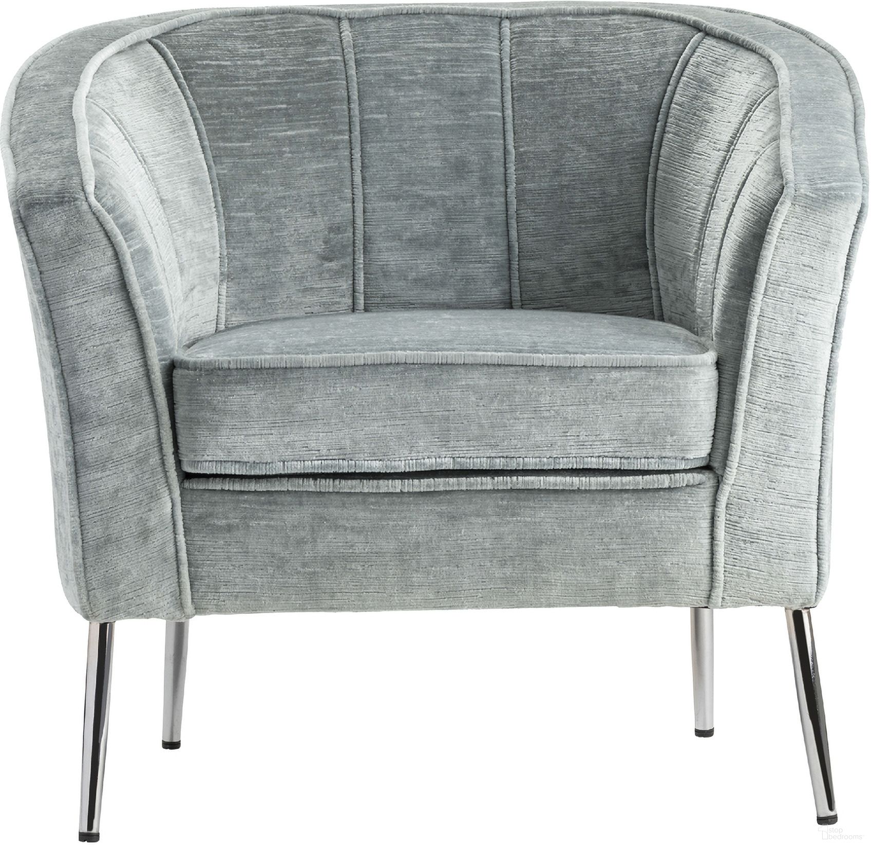 Jefferson Accent Chair In Gray and Silver