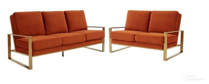 The appearance of Jefferson Contemporary Modern Design Velvet Living Room Set With Gold Frame In Orange designed by LeisureMod in the modern / contemporary interior design. This orange piece of furniture was selected by 1StopBedrooms from Jefferson Collection to add a touch of cosiness and style into your home. Sku: JAG77OR;JAG53OR. Material: Stainless Steel.