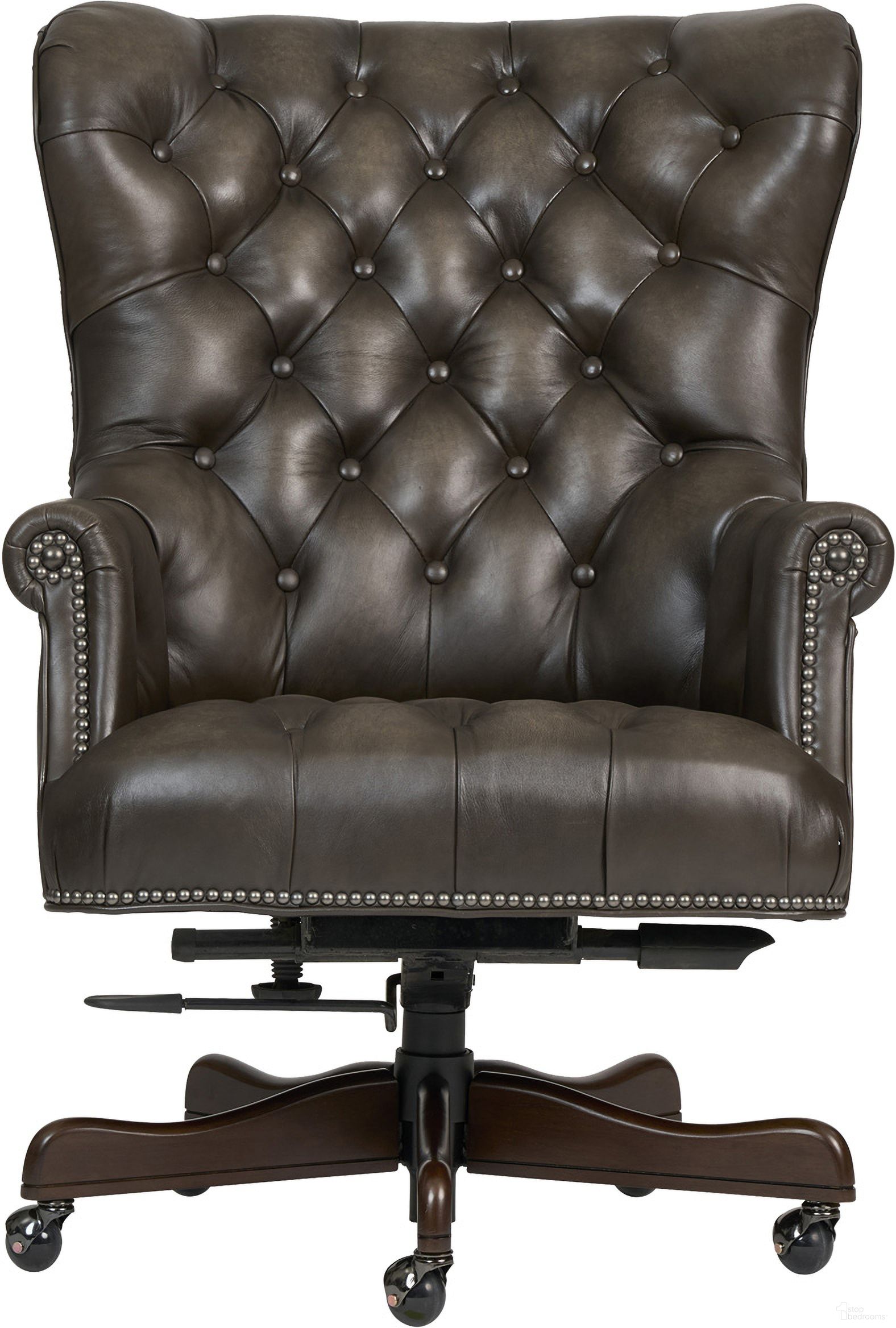The appearance of Jefferson Executive Chair In Burnished Walnut designed by Aspenhome in the traditional interior design. This walnut piece of furniture  was selected by 1StopBedrooms from Jefferson Collection to add a touch of cosiness and style into your home. Sku: A15-3681. Material: Leather.