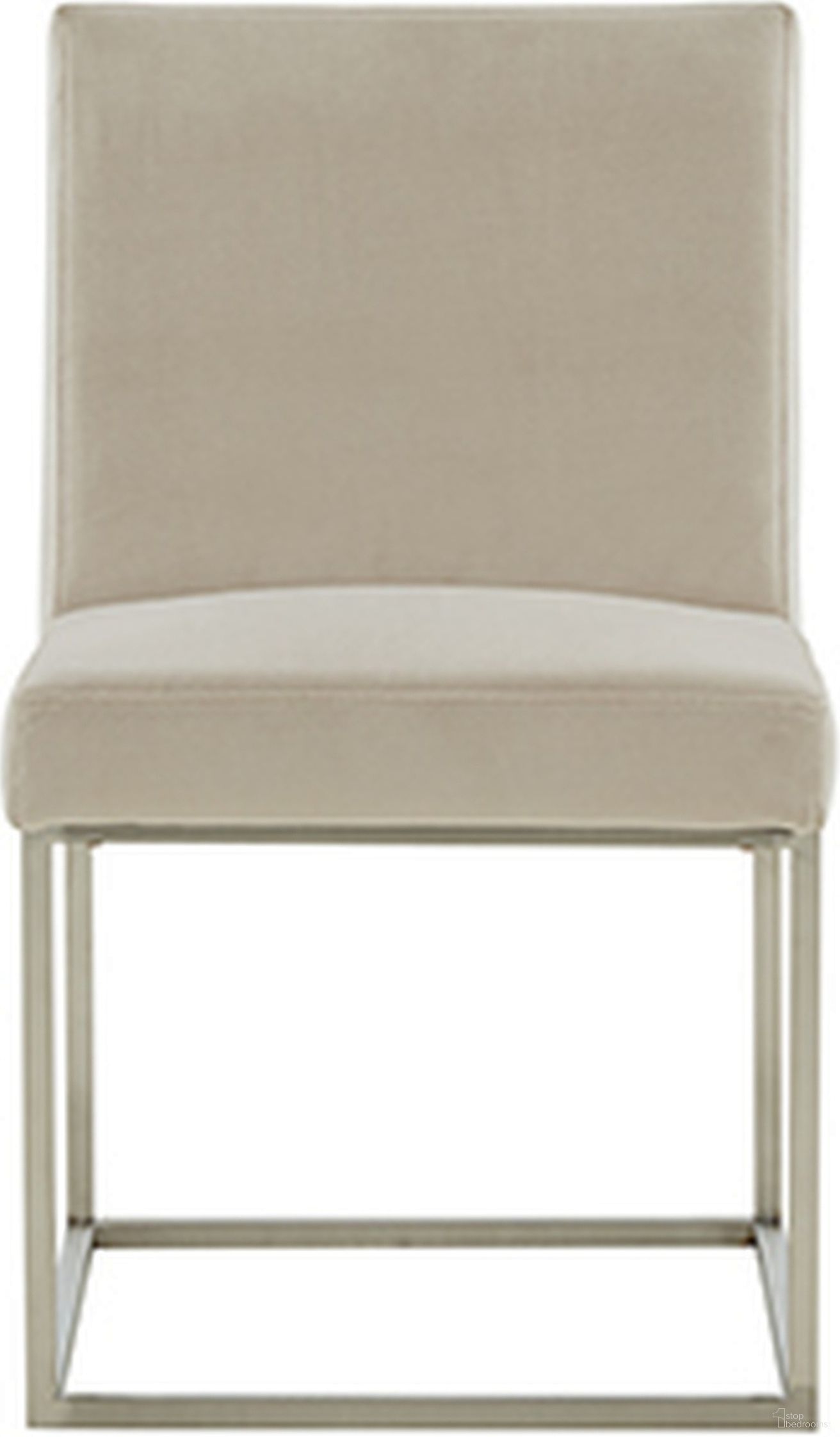 The appearance of Jenette Velvet Fabric Dining Chair In Taupe And Silver designed by Safavieh Couture in the modern / contemporary interior design. This taupe piece of furniture  was selected by 1StopBedrooms from Jenette Collection to add a touch of cosiness and style into your home. Sku: KNT7042F. Material: Wood. Chair Type: Side Chair.