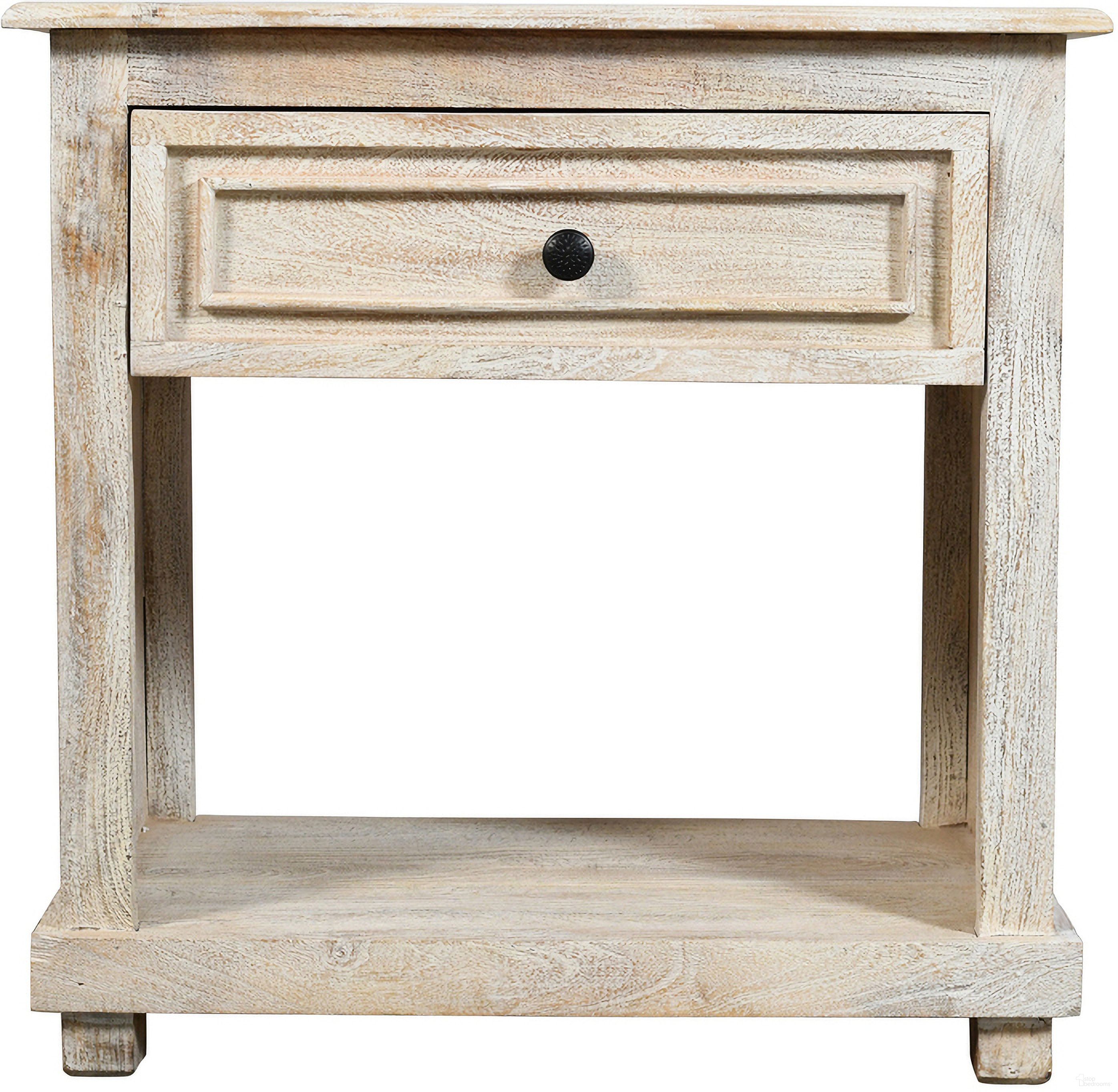 The appearance of Jenna 1-Drawer Solid Wood Nightstand In Distressed White designed by Moti in the modern / contemporary interior design. This distressed white piece of furniture was selected by 1StopBedrooms from Jenna Collection to add a touch of cosiness and style into your home. Sku: 99114008. Material: Wood.