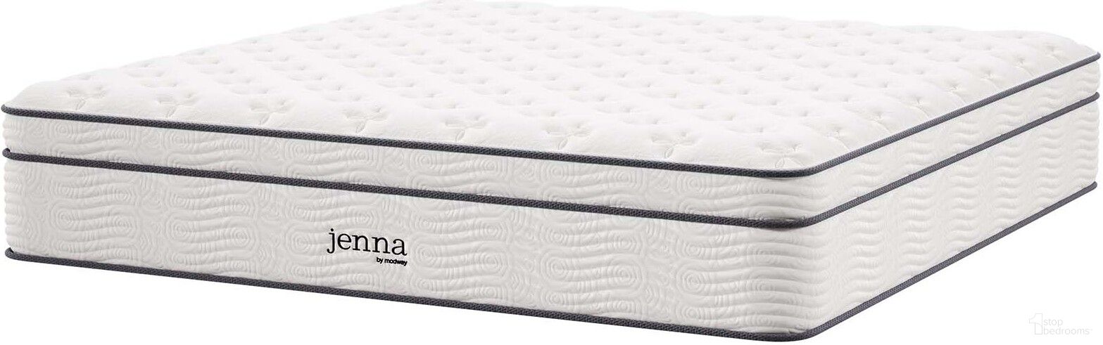 The appearance of Jenna 14 Inch King Innerspring Mattress MOD-6085-WHI designed by Modway in the modern / contemporary interior design. This white piece of furniture was selected by 1StopBedrooms from Jenna Collection to add a touch of cosiness and style into your home. Sku: MOD-6085-WHI. Bed Size: King. Mattress Size: King. Comfort Level: Ultra Plush. Mattress Top: Pillow Top. Mattress Type: Innerspring. Comfort Level: Ultra Plush. Mattress Thickness: 14". Material: Foam.