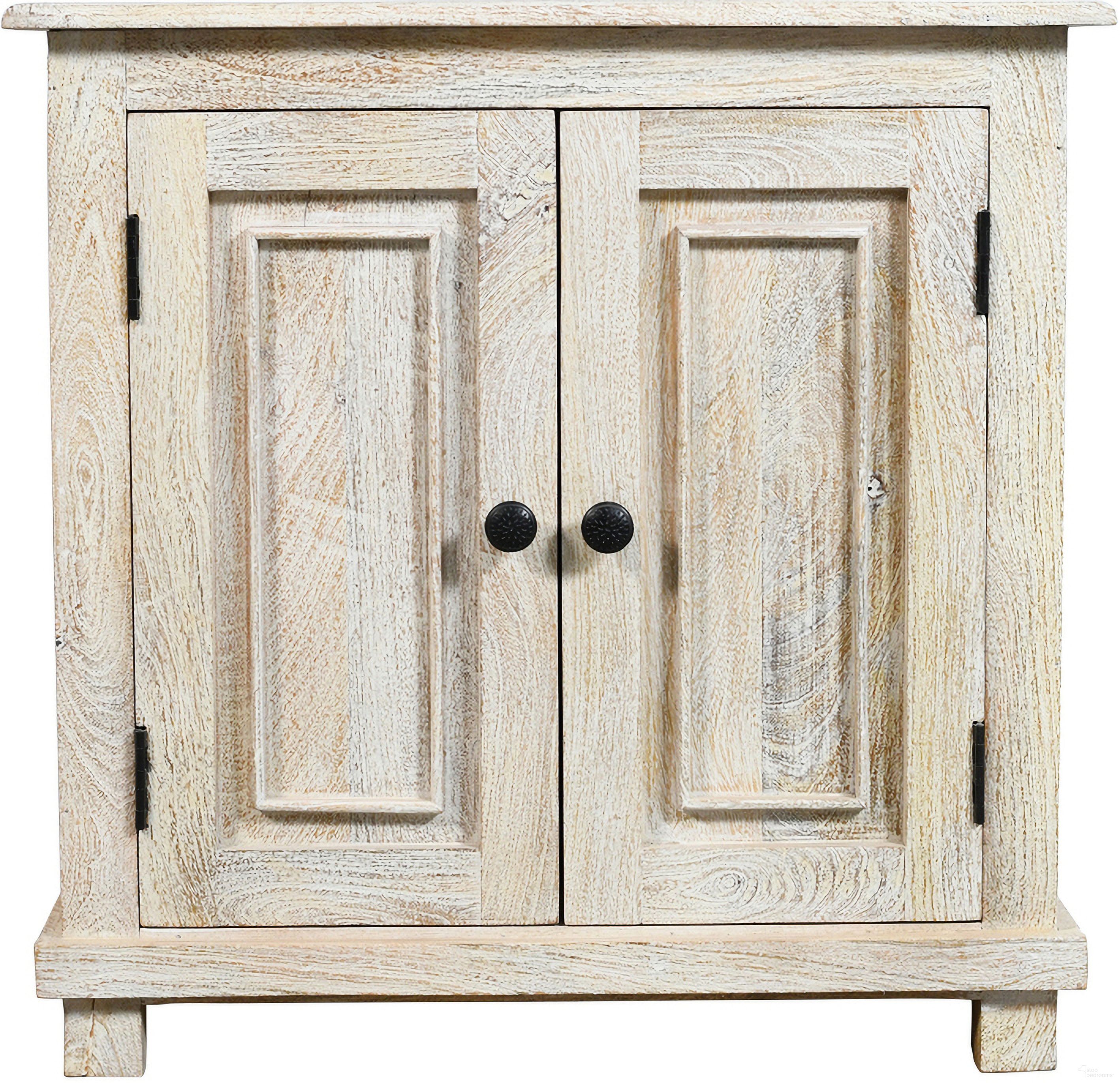 The appearance of Jenna 2-Door Solid Wood Nightstand in Distressed White designed by Moti in the rustic / southwestern interior design. This distressed white piece of furniture was selected by 1StopBedrooms from Jenna Collection to add a touch of cosiness and style into your home. Sku: 99114004. Material: Wood.