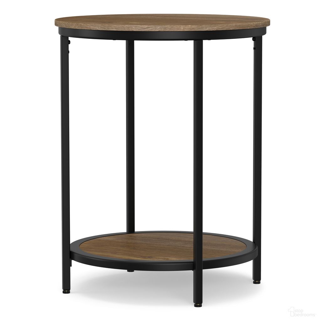 The appearance of Jenna Round Side Table In Warm Grey designed by Simpli Home in the industrial interior design. This warm grey piece of furniture  was selected by 1StopBedrooms from Jenna Collection to add a touch of cosiness and style into your home. Sku: AXCMTBL-13-WG. Material: Mango Wood.