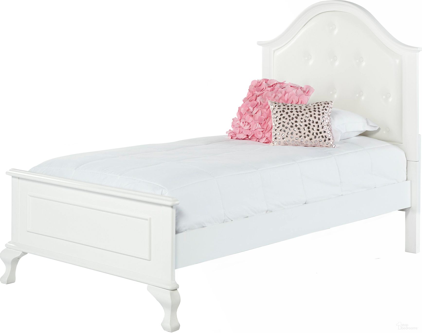 Jenna White Twin Panel Bed
