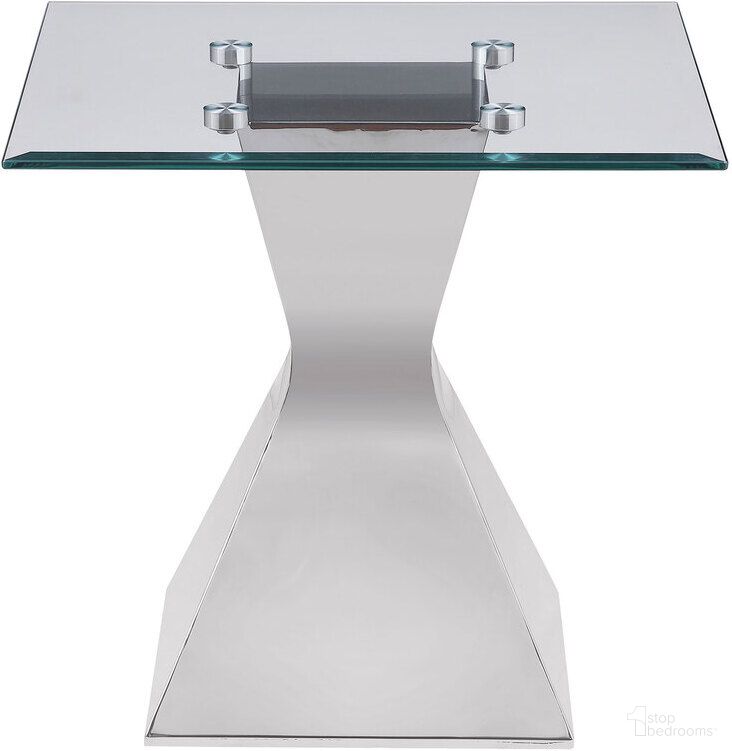 The appearance of Jenny Glass Top Stainless Steel Side End Table In Chrome designed by Coaster in the modern / contemporary interior design. This chrome piece of furniture  was selected by 1StopBedrooms from Jenny Collection to add a touch of cosiness and style into your home. Sku: 710207B1;710207B2. Material: Glass.
